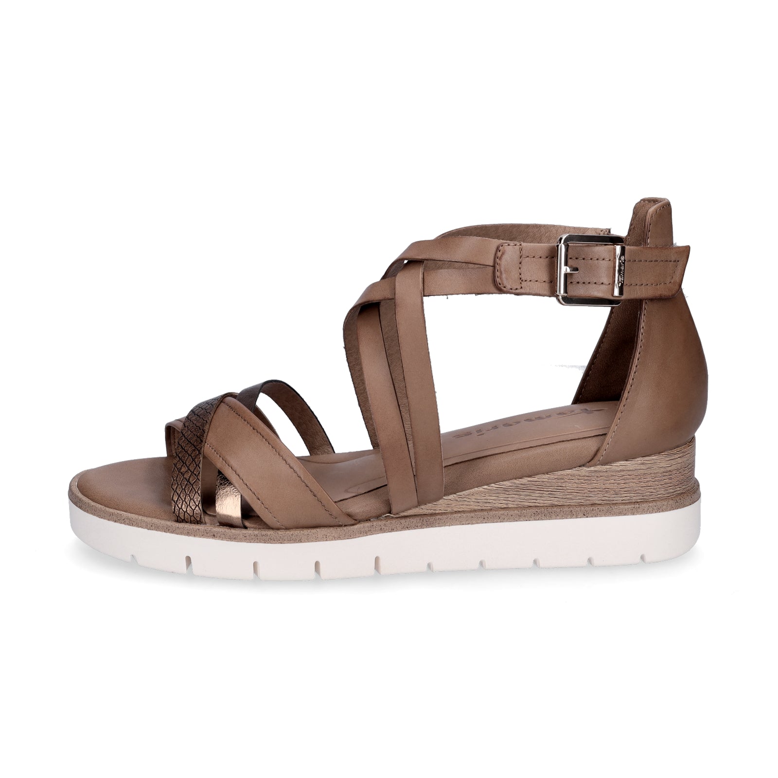 Tamaris Damen Keil Sandalette cognac