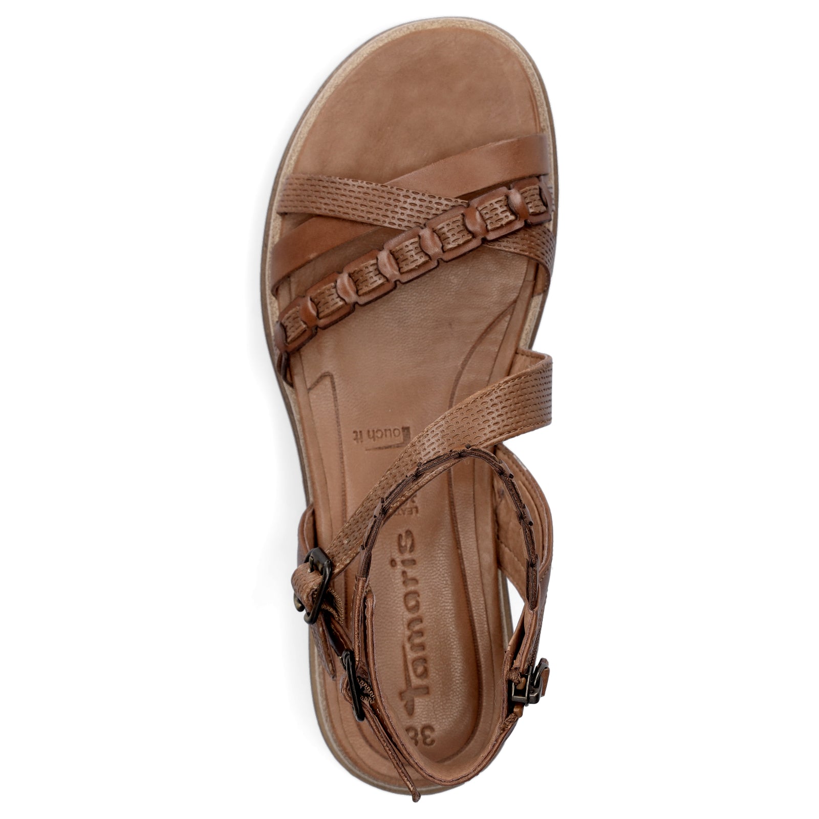 Tamaris Damen Riemchensandale cognac
