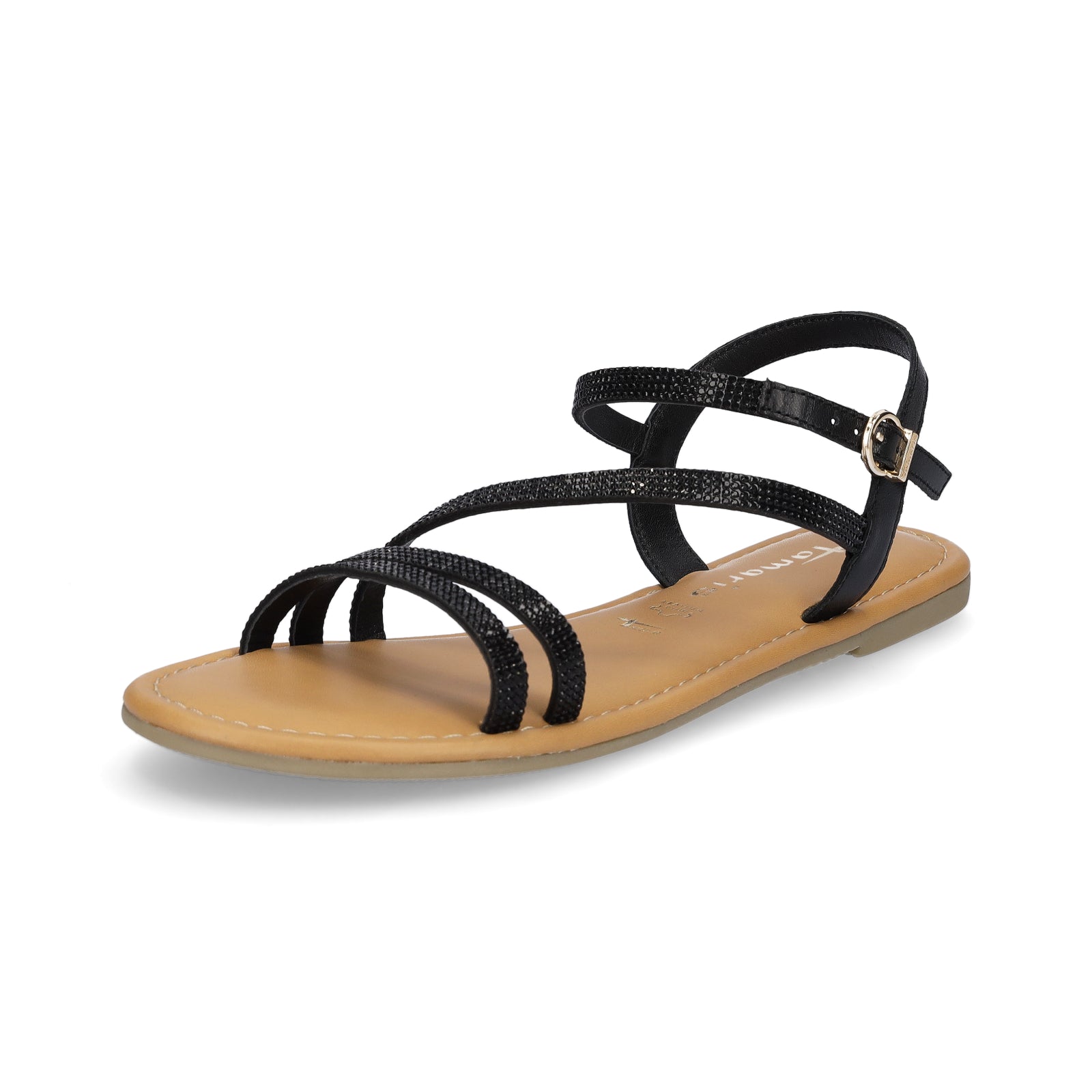 Tamaris Damen Riemchensandale schwarz