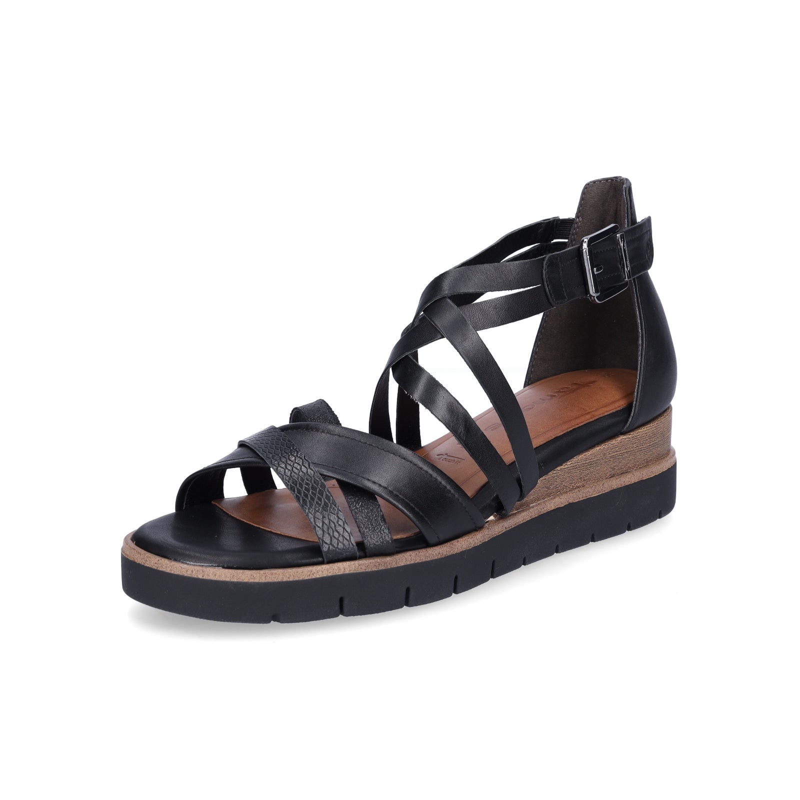 Tamaris Damen Keilsandalette schwarz