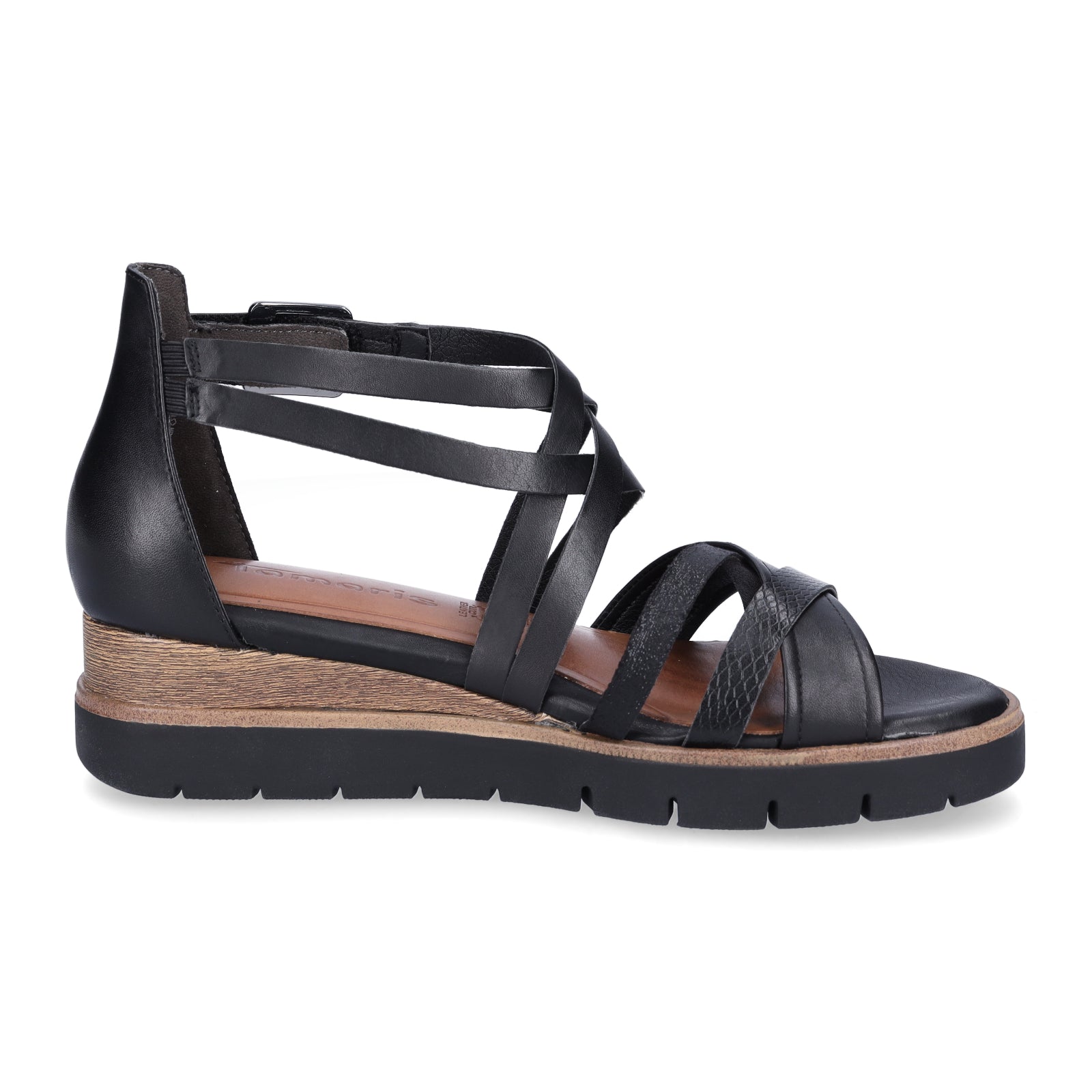 Tamaris Damen Keilsandalette schwarz