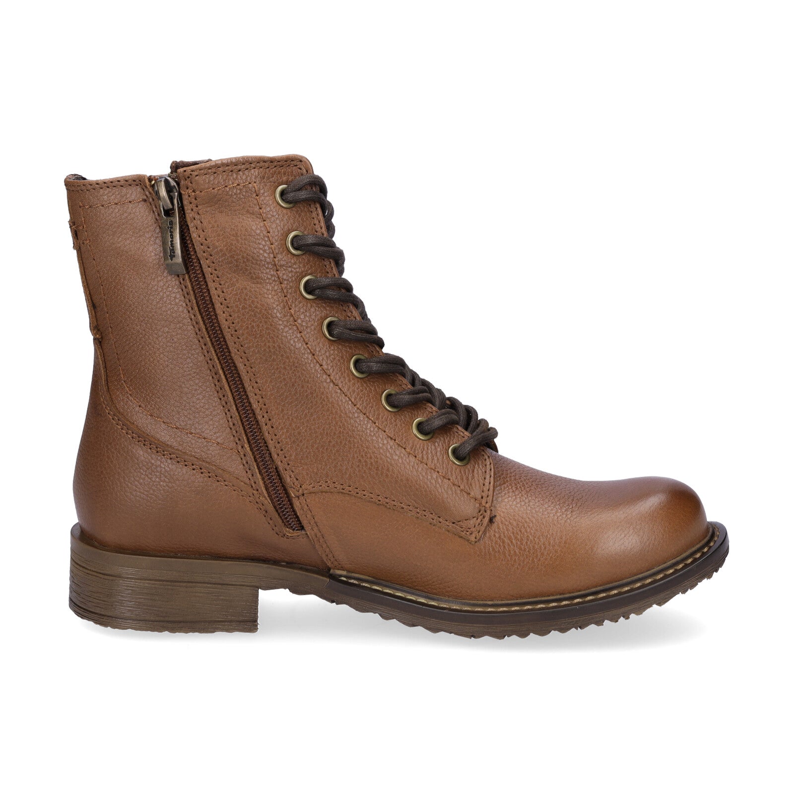 Tamaris women's lace-up boot cognac brown