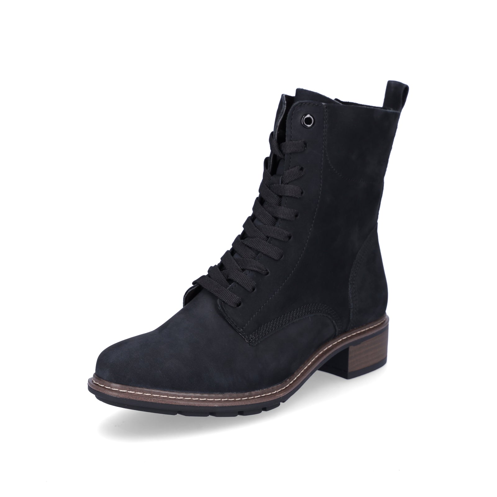 Tamaris Damen Leder Schnürstiefelette navy