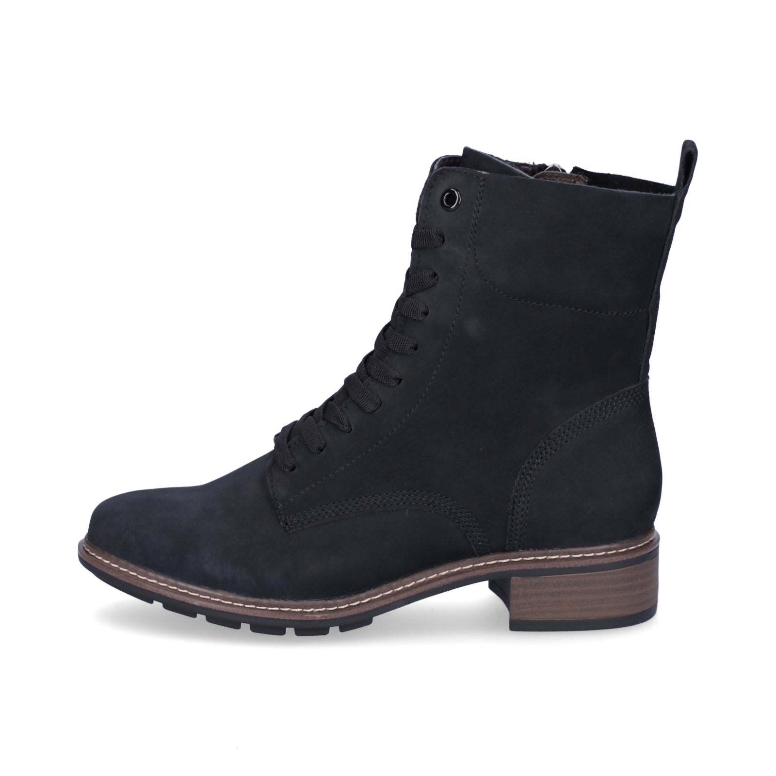 Tamaris Damen Leder Schnürstiefelette navy