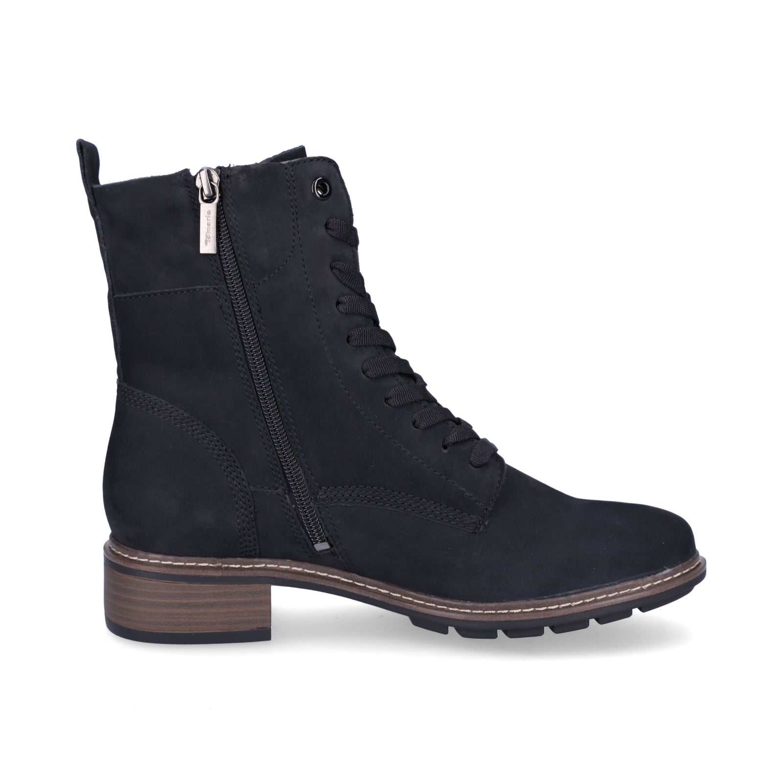 Tamaris Damen Leder Schnürstiefelette navy