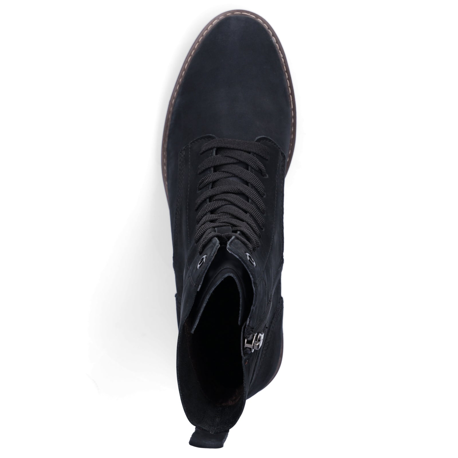 Tamaris Damen Leder Schnürstiefelette navy