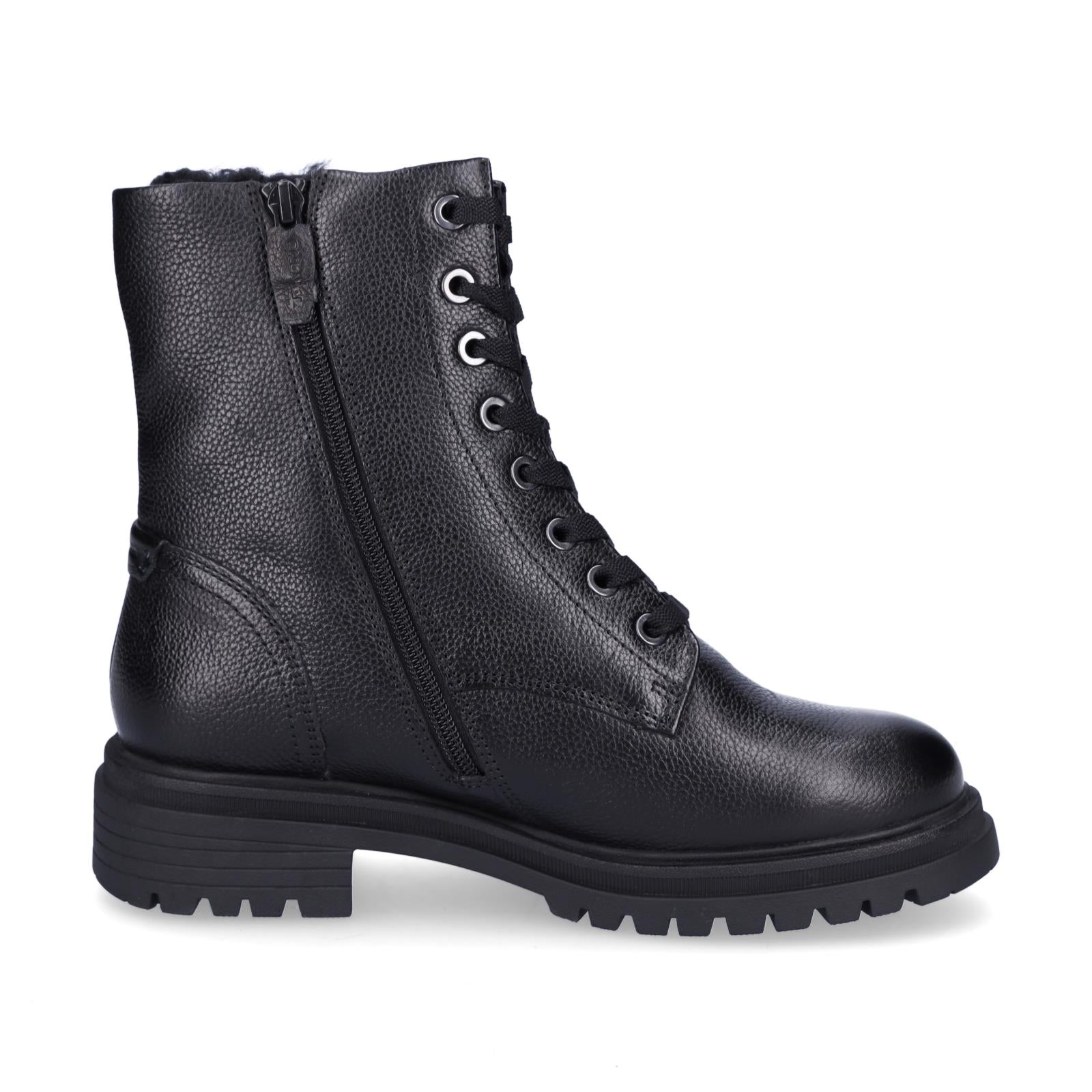 Tamaris women's lace-up ankle boots black