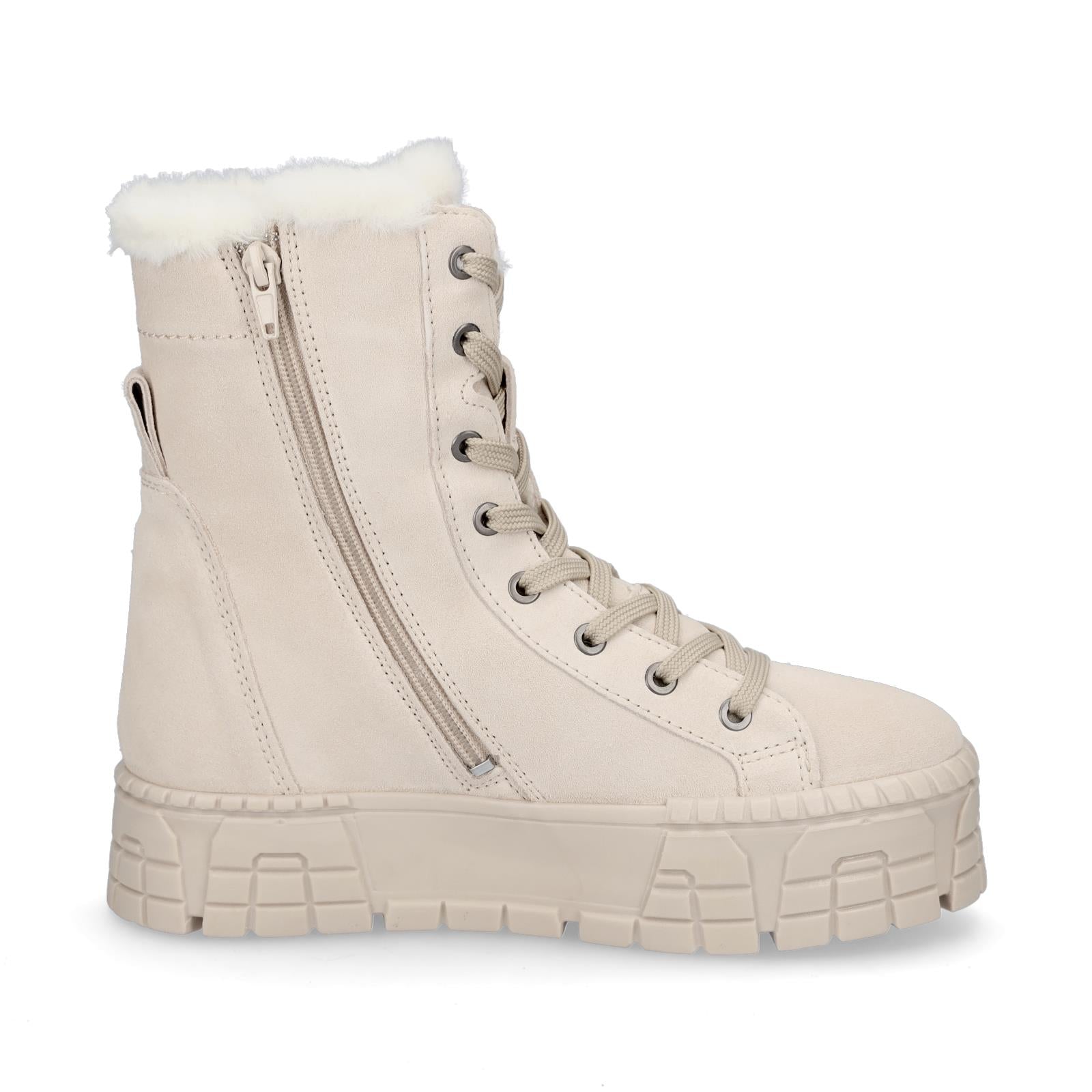 Tamaris Damen Leder Schnürboot beige