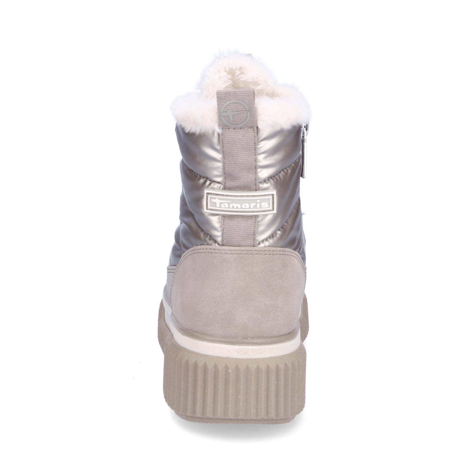 Tamaris Damen Schnürboot beige metallic