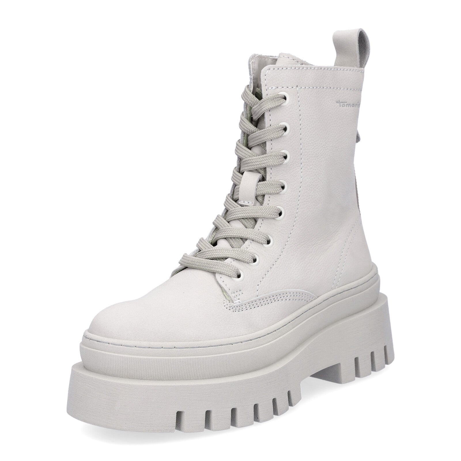 Tamaris Damen Leder Schnürboot grau