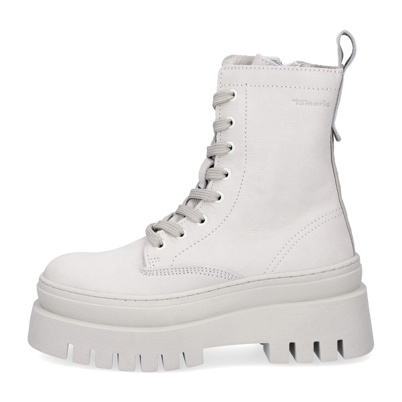 Tamaris Damen Leder Schnürboot grau