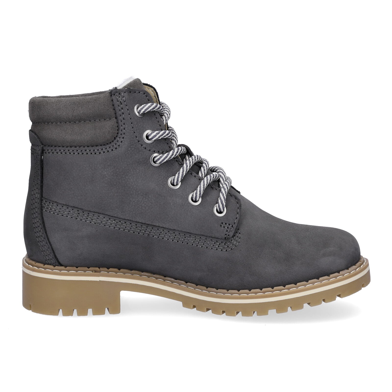 Tamaris women's leather lace-up boot dark grey