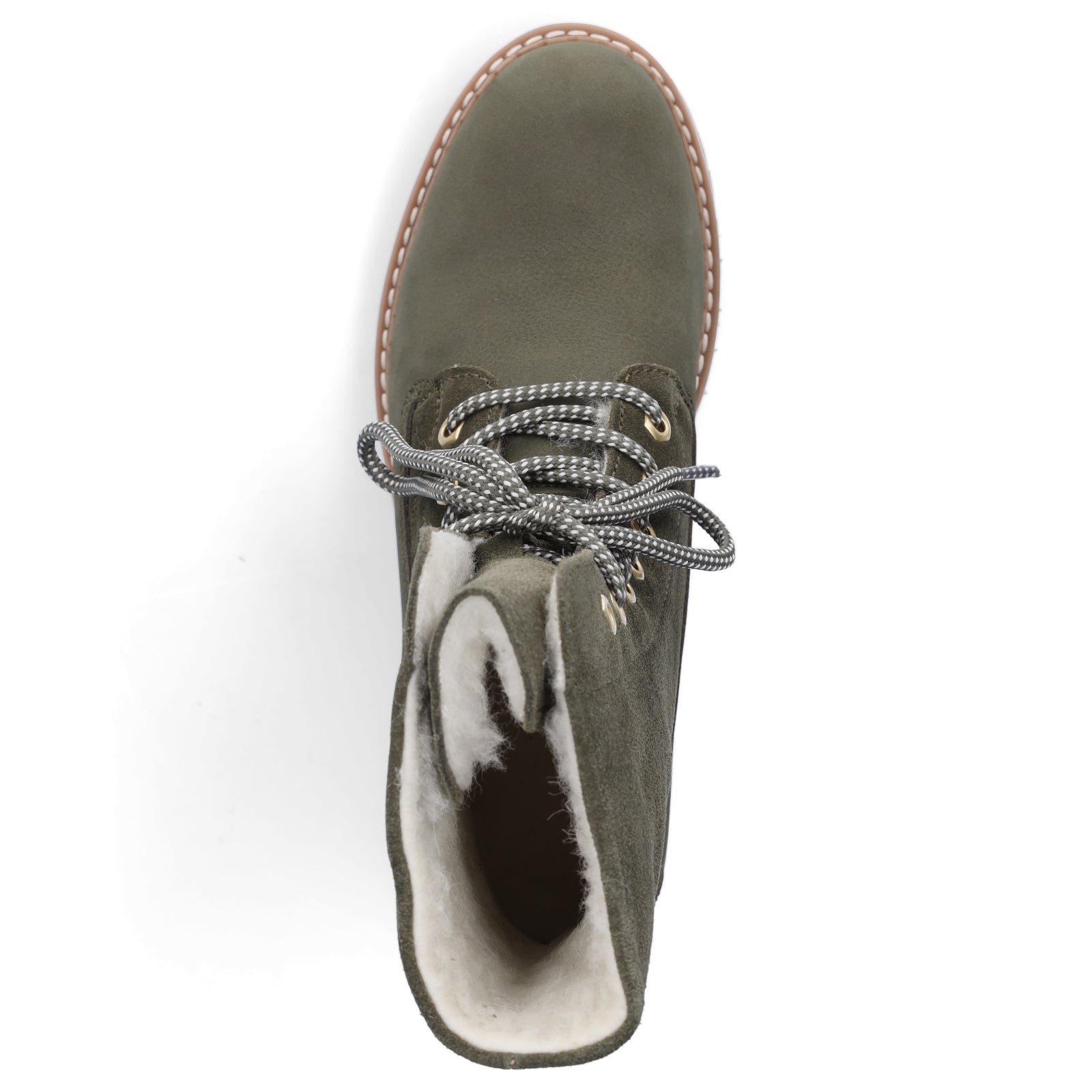 Tamaris Damen Leder Schnürboot olive