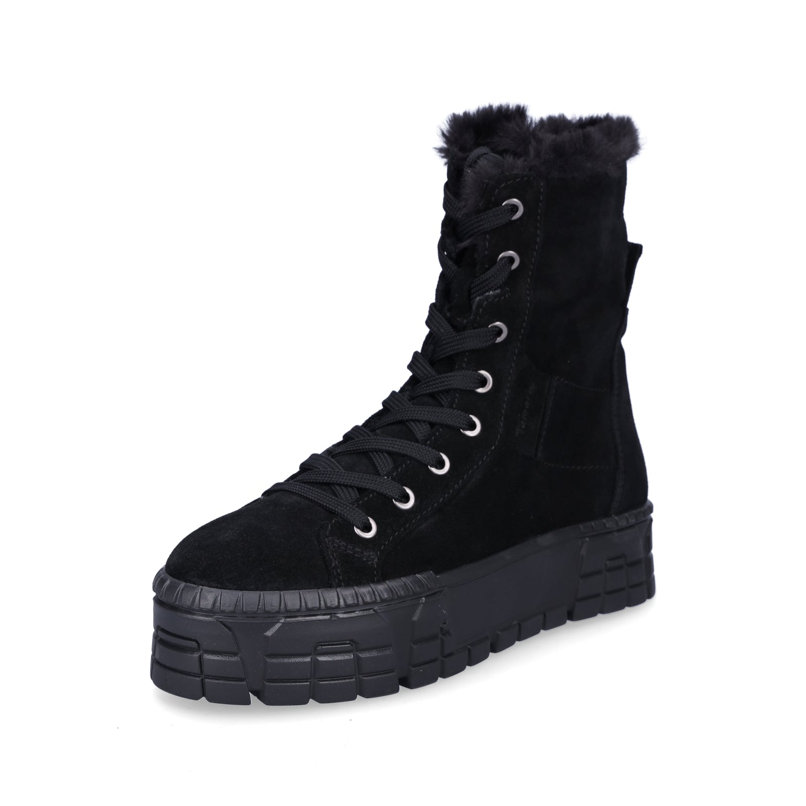 Tamaris women's leather lace-up boot black