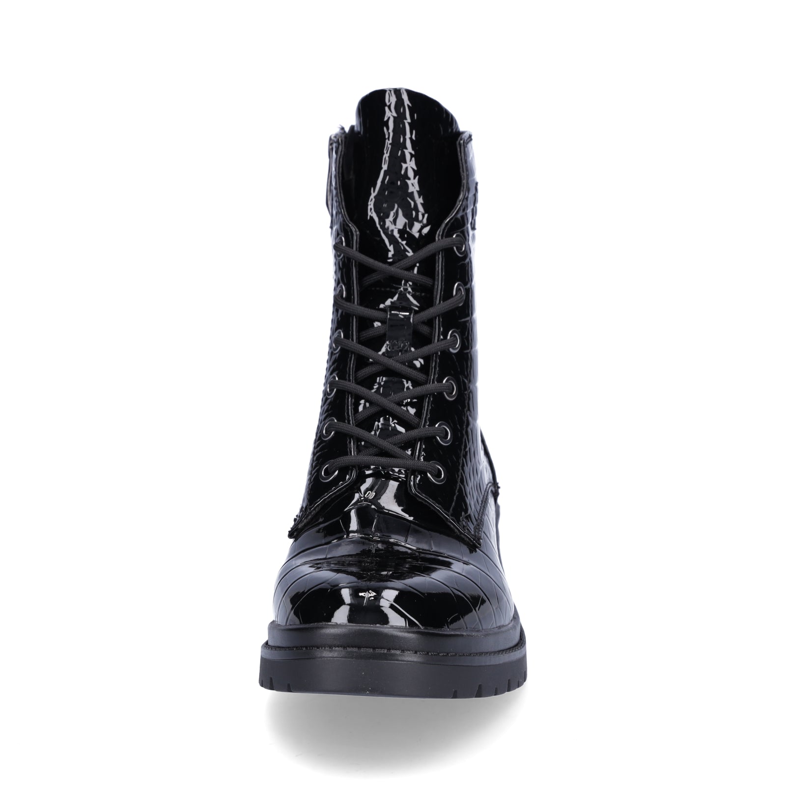 Tamaris Damen Schnürboot schwarz croco