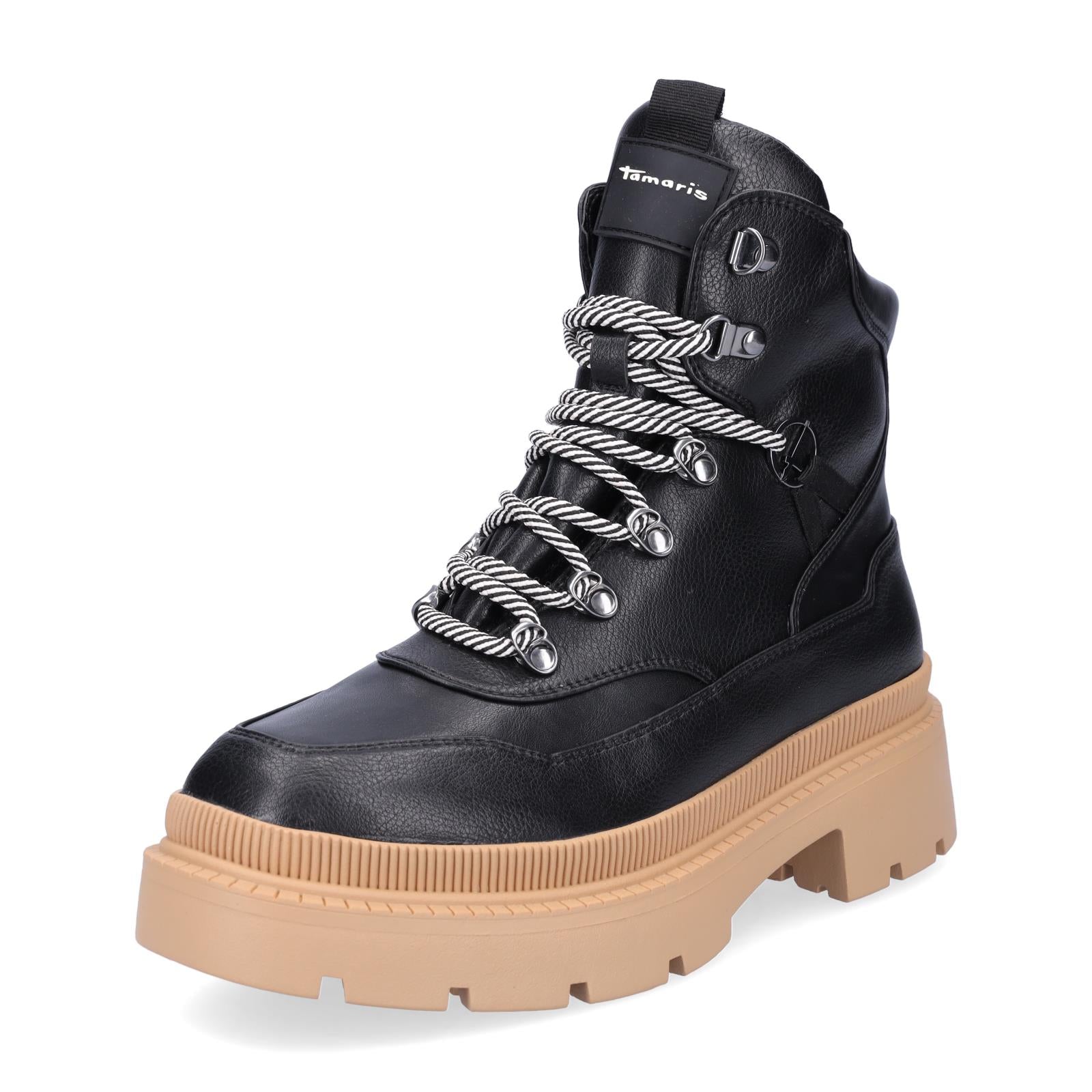 Tamaris women's lace-up boot black