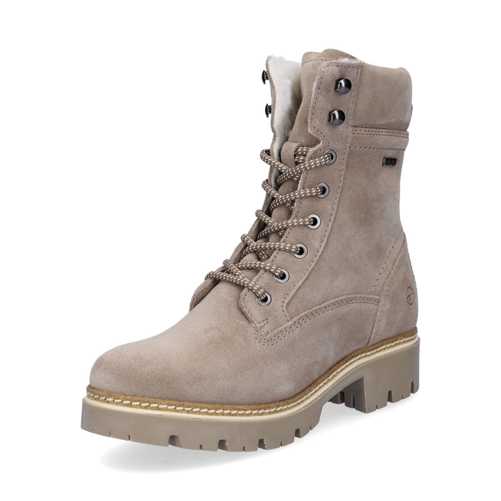 Tamaris Damen Leder Schnürboot taupe