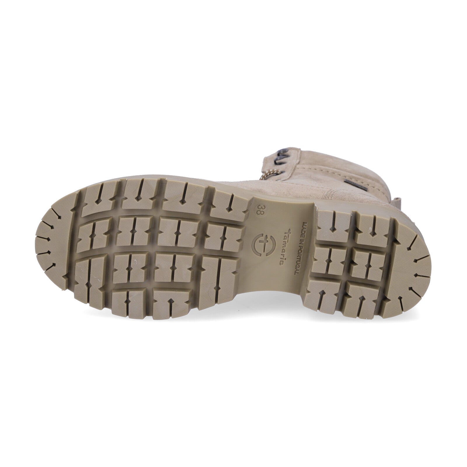 Tamaris women's leather lace-up boot taupe