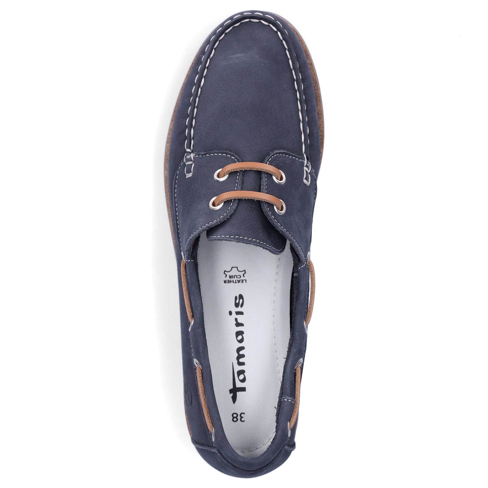 Tamaris Damen Leder Mokassin blau