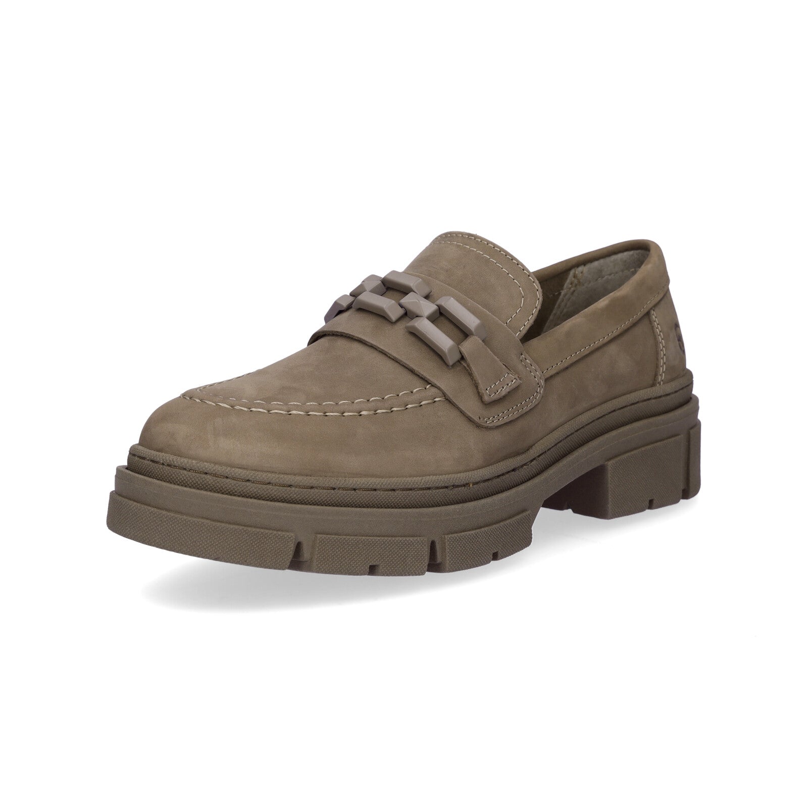 Tamaris women's leather slippers taupe