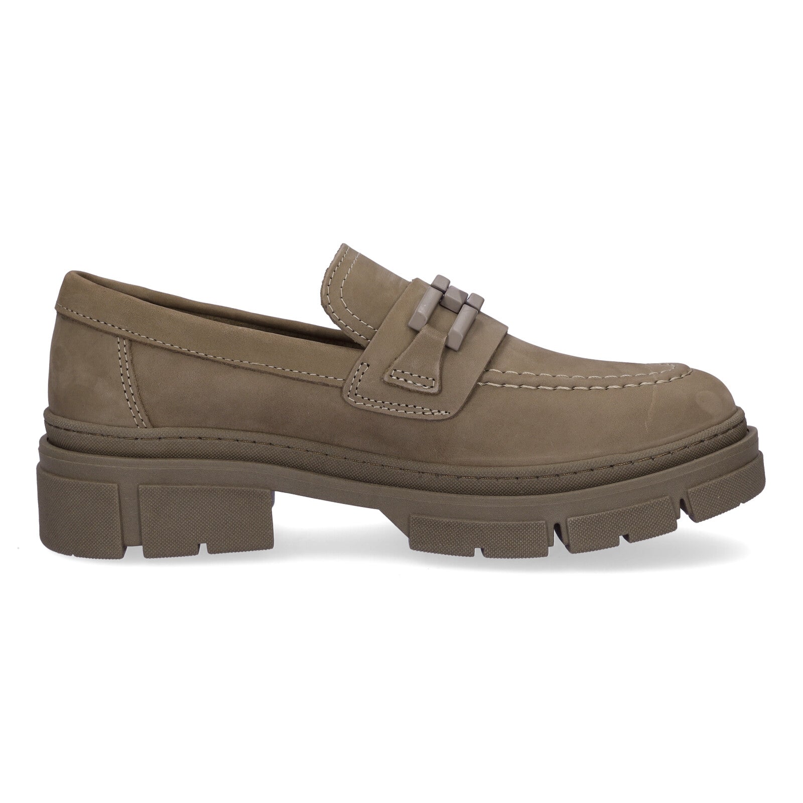 Tamaris women's leather slippers taupe