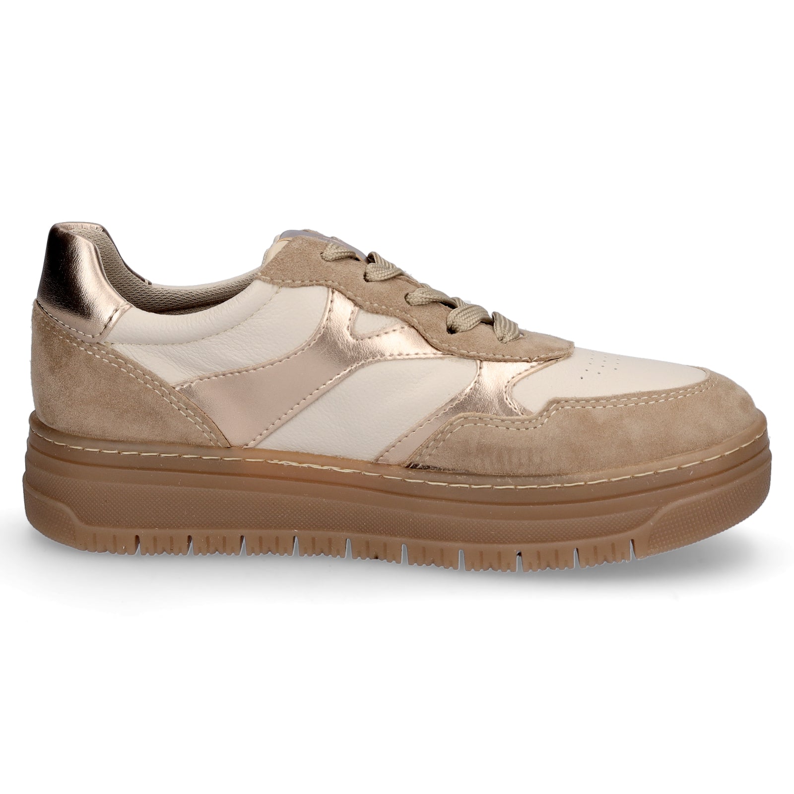 Tamaris Damen Sneaker beige metallic