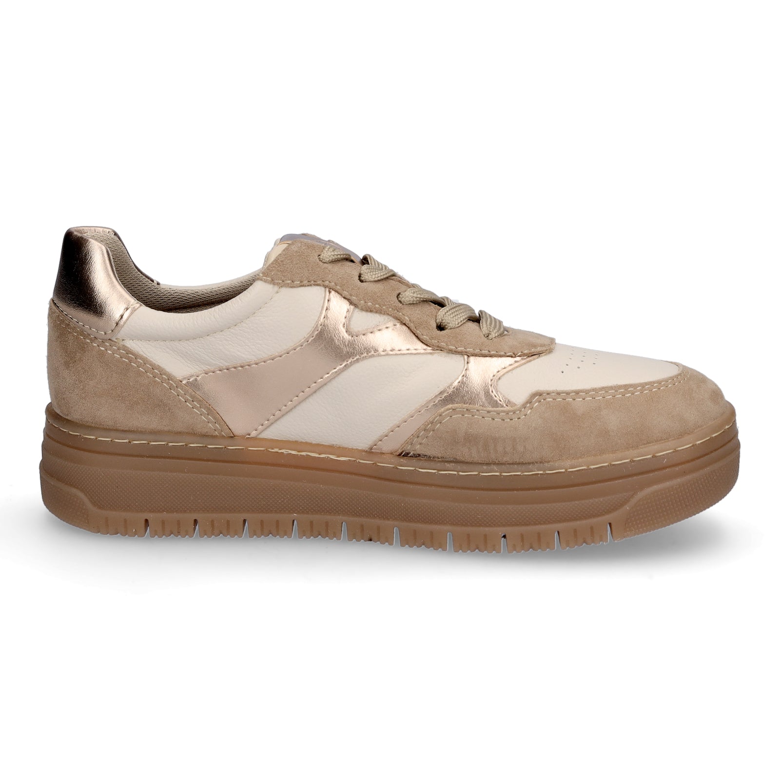 Tamaris Damen Sneaker beige metallic