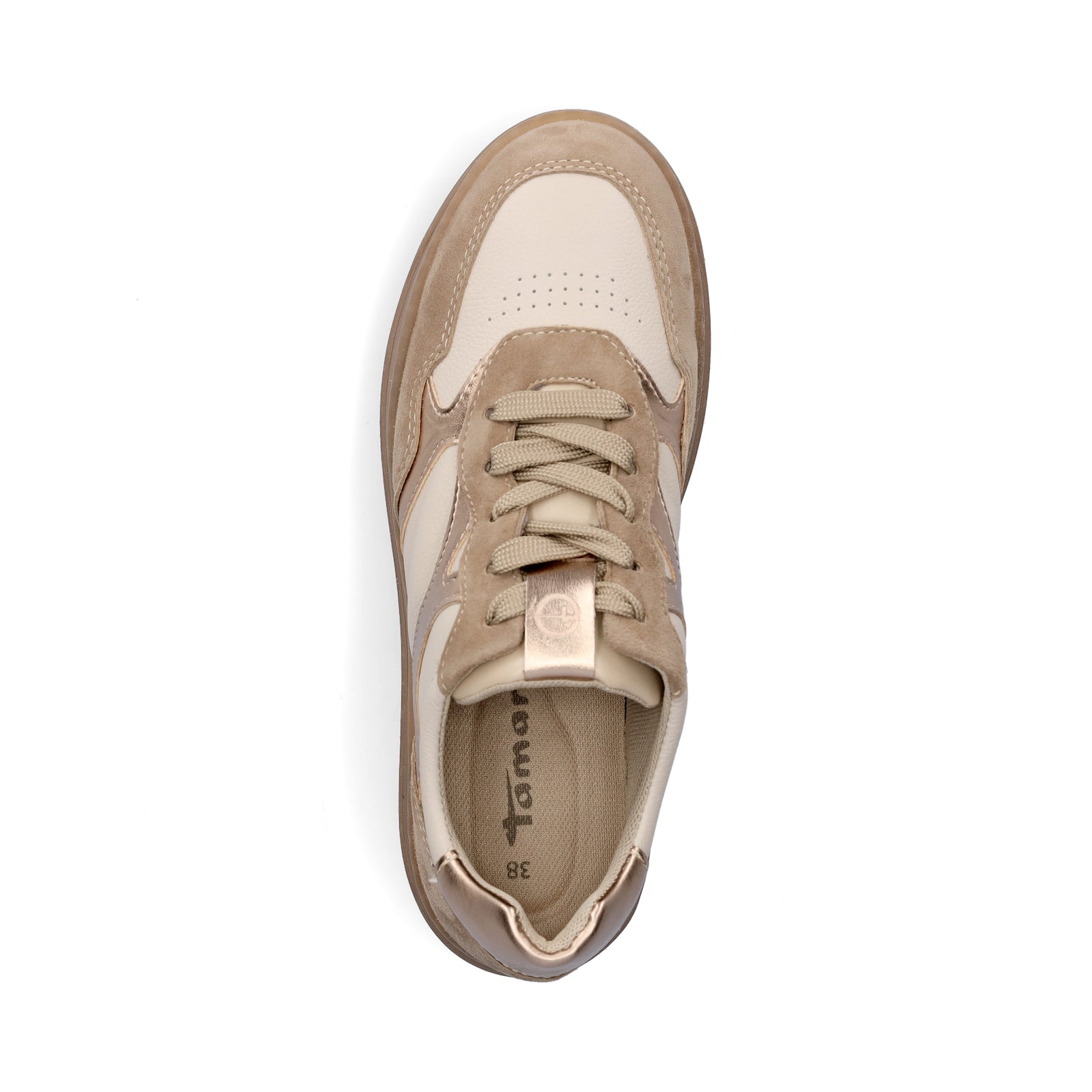 Tamaris Damen Sneaker beige metallic
