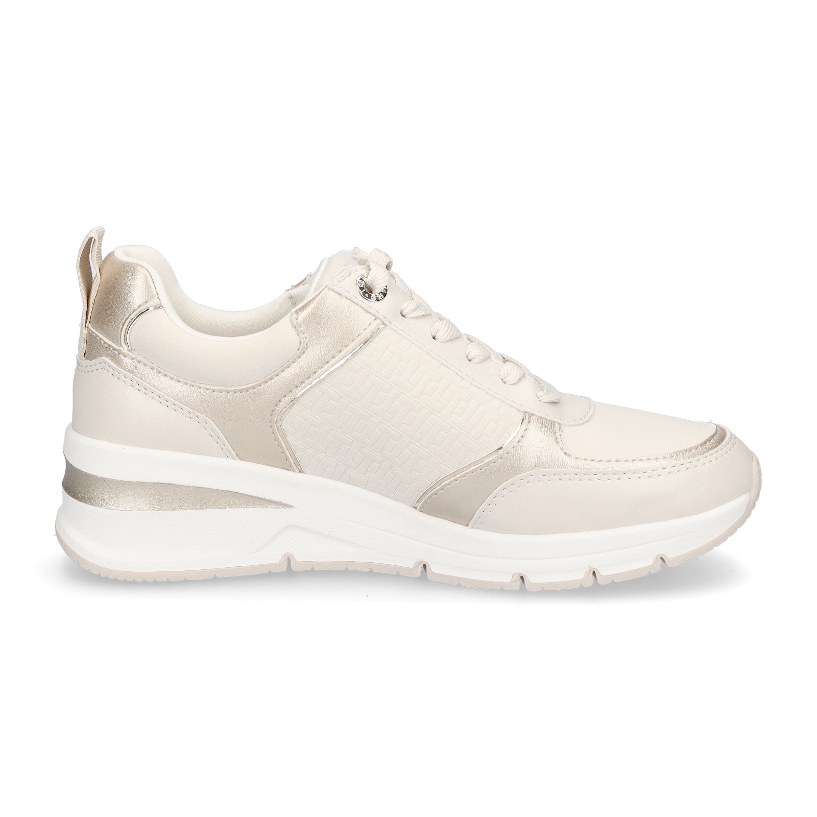 Tamaris Damen Keil Sneaker beige gold