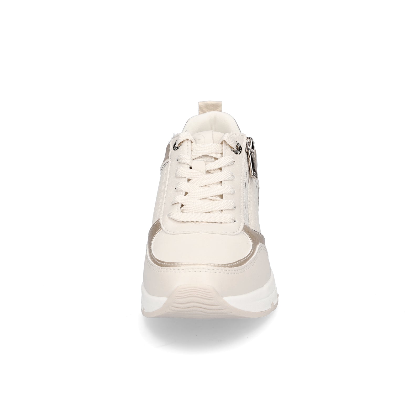 Tamaris Damen Keil Sneaker beige gold
