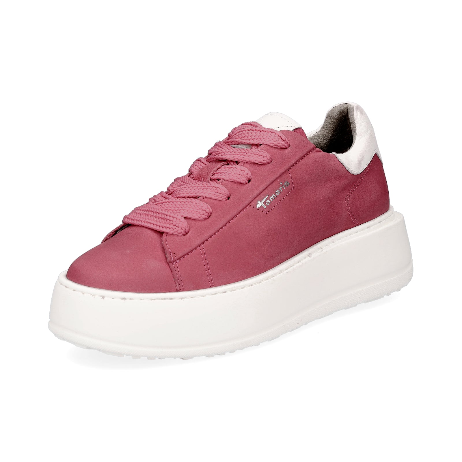 Tamaris Damen Leder Plateau Sneaker pink