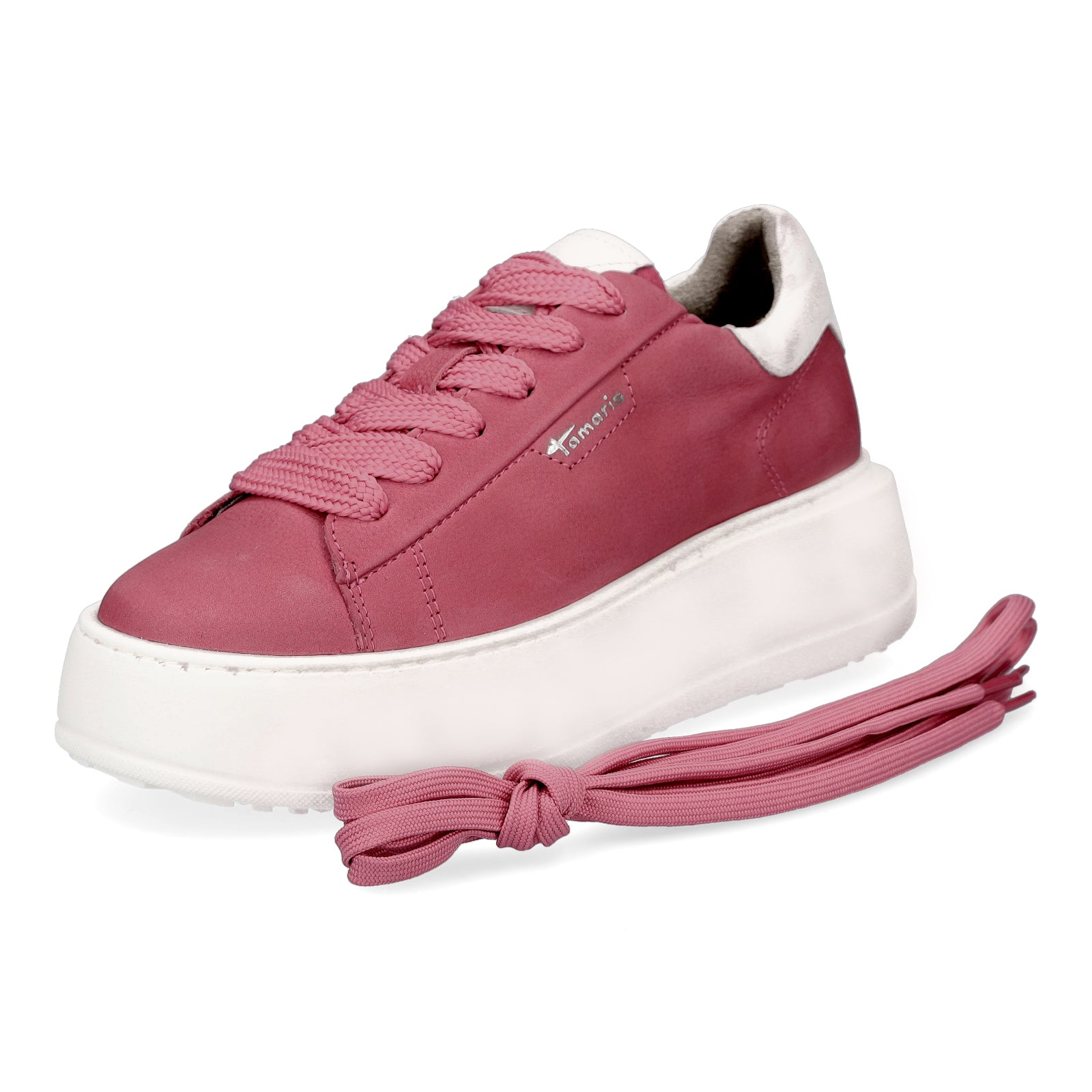 Tamaris Damen Leder Plateau Sneaker pink