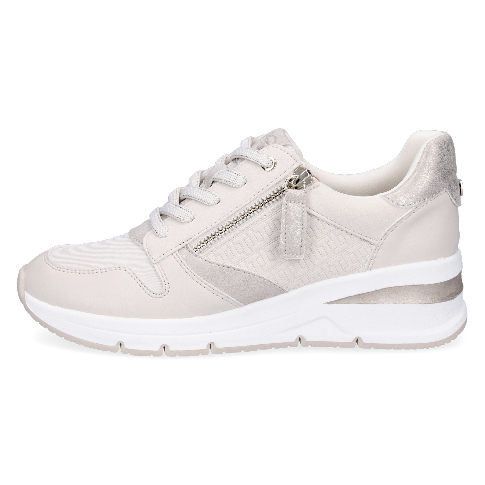 Tamaris Damen Keil Sneaker creme ivory