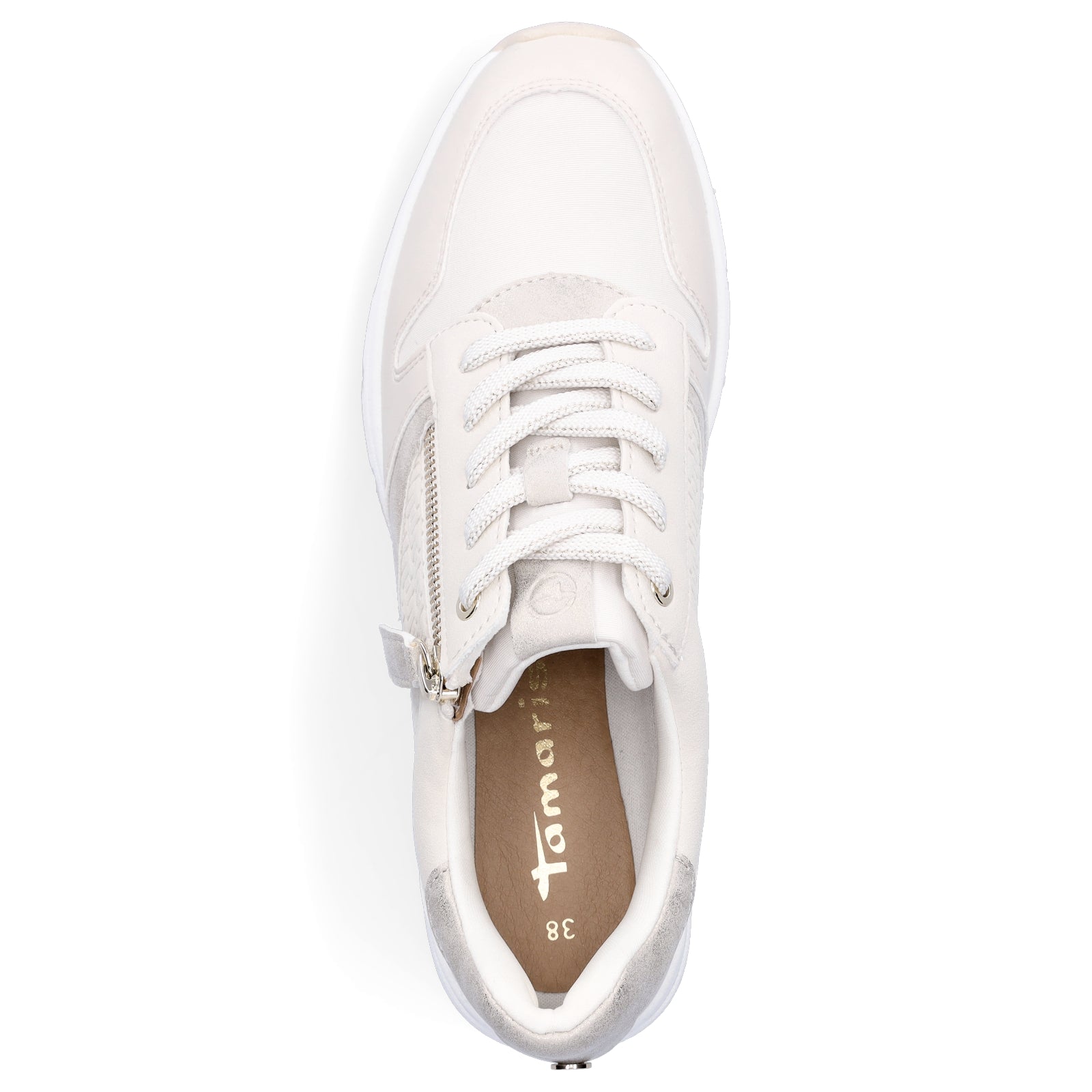 Tamaris Damen Keil Sneaker creme ivory
