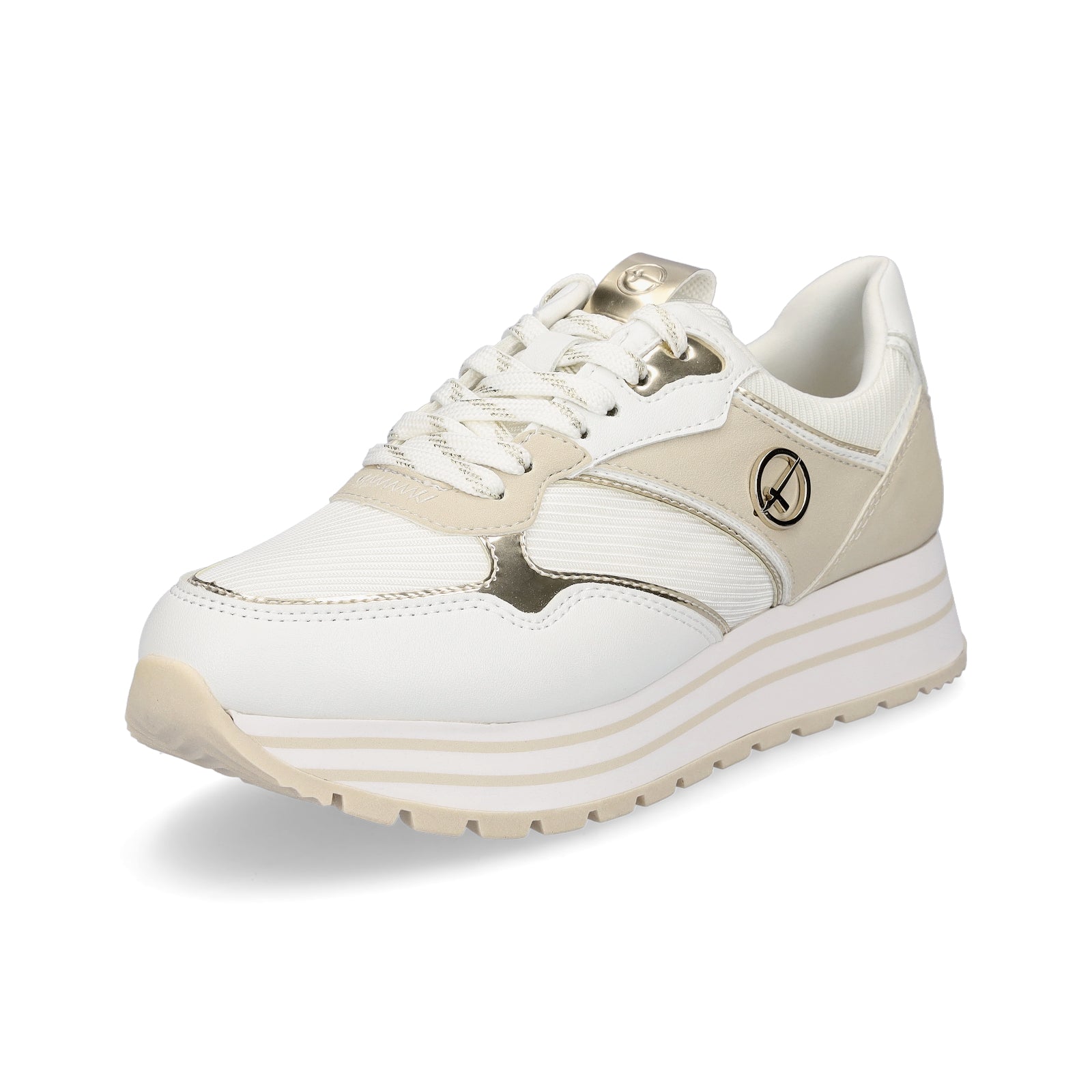 Tamaris Damen Plateau Sneaker beige pastell