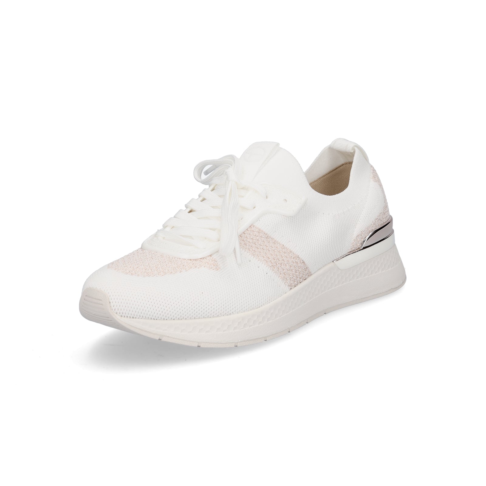 Tamaris Damen Strick Sneaker weiß roségold