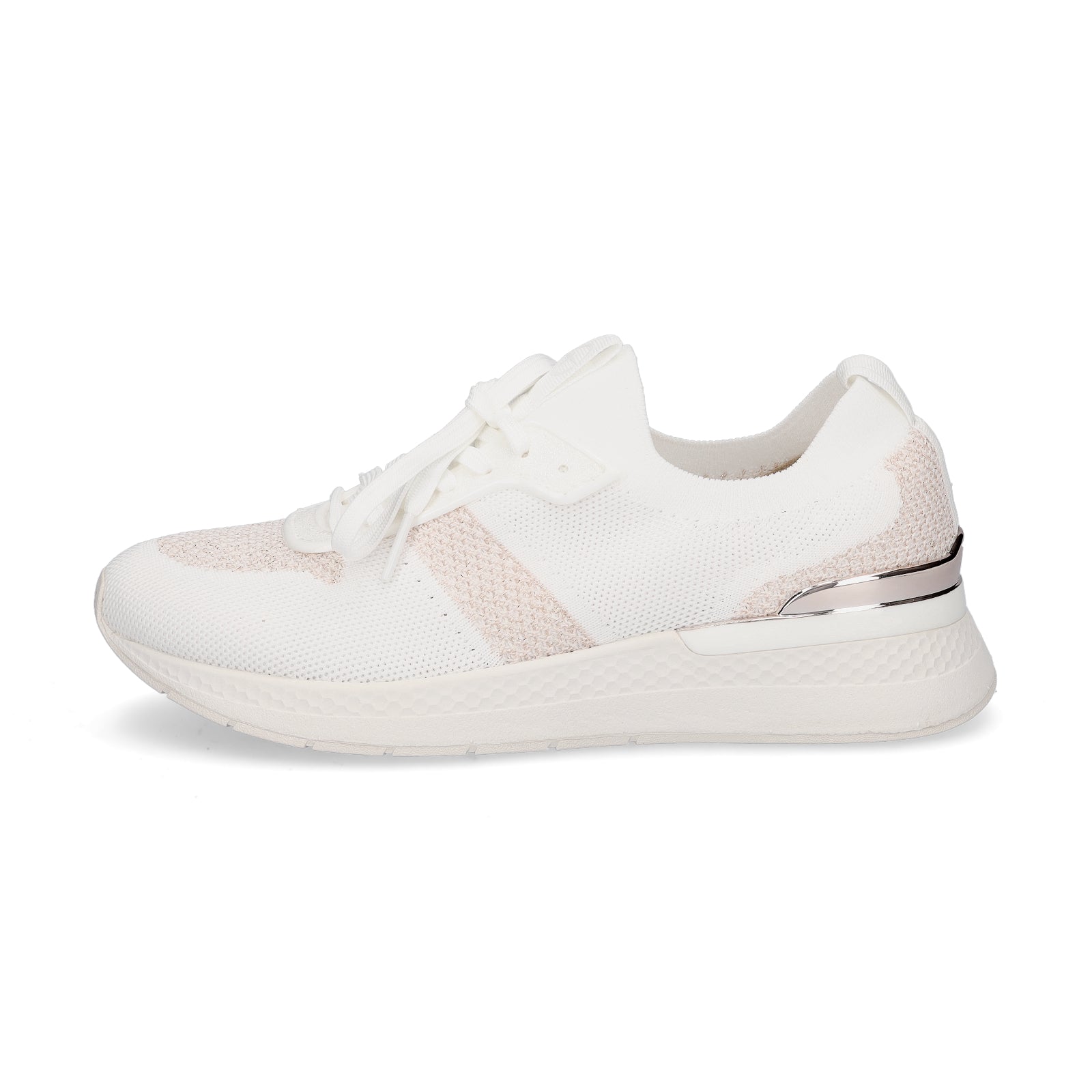 Tamaris Damen Strick Sneaker weiß roségold