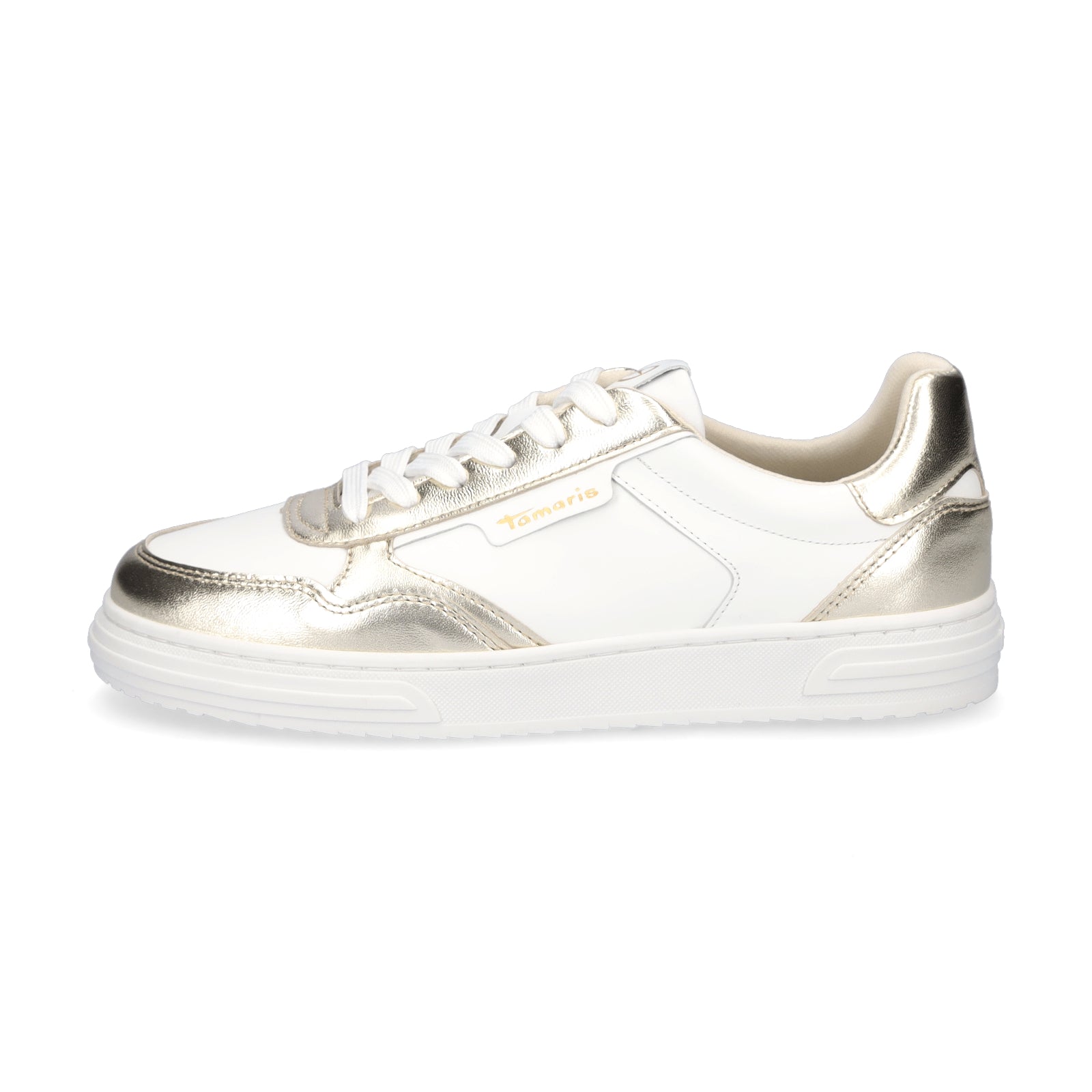 Tamaris Damen Sneaker weiß gold