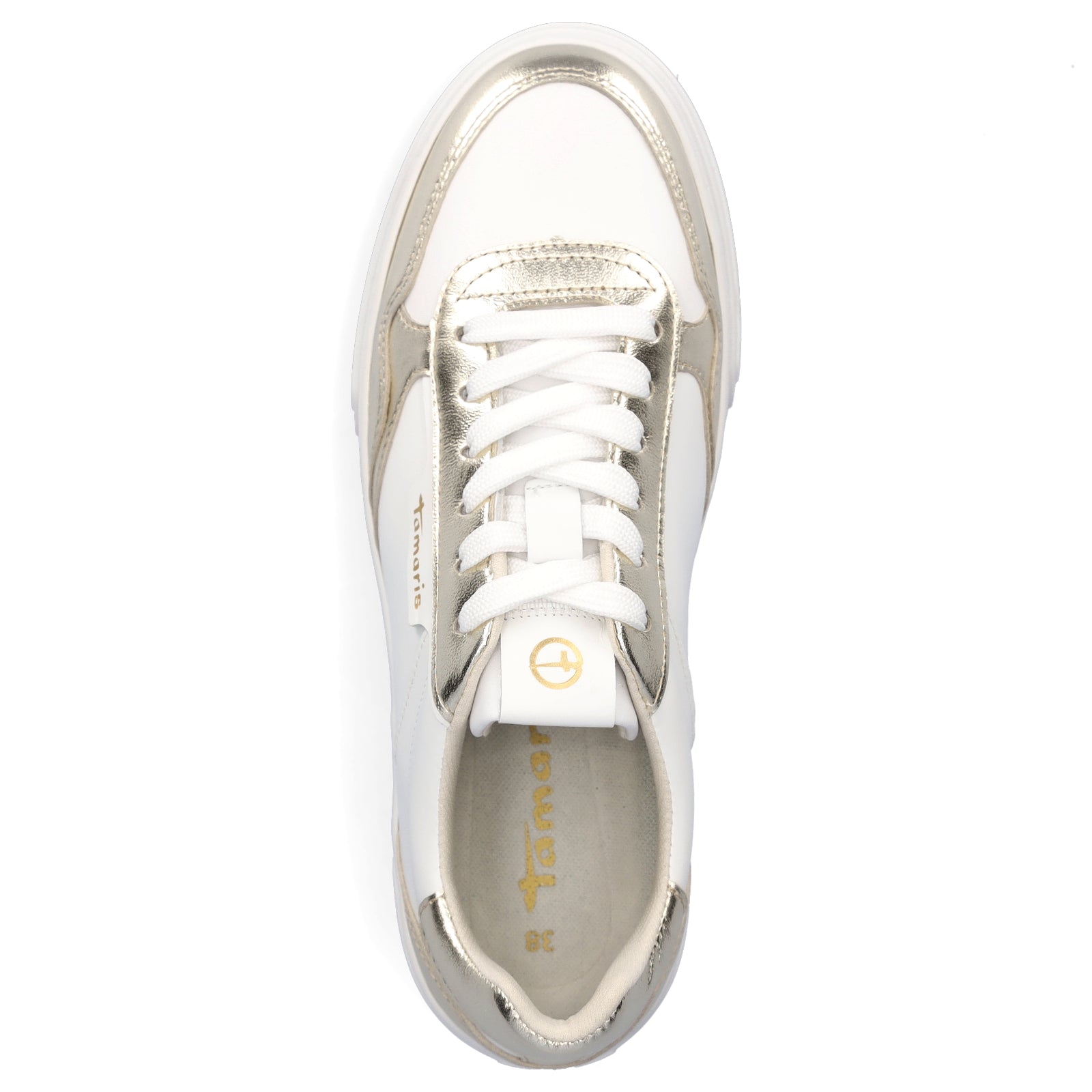 Tamaris Damen Sneaker weiß gold