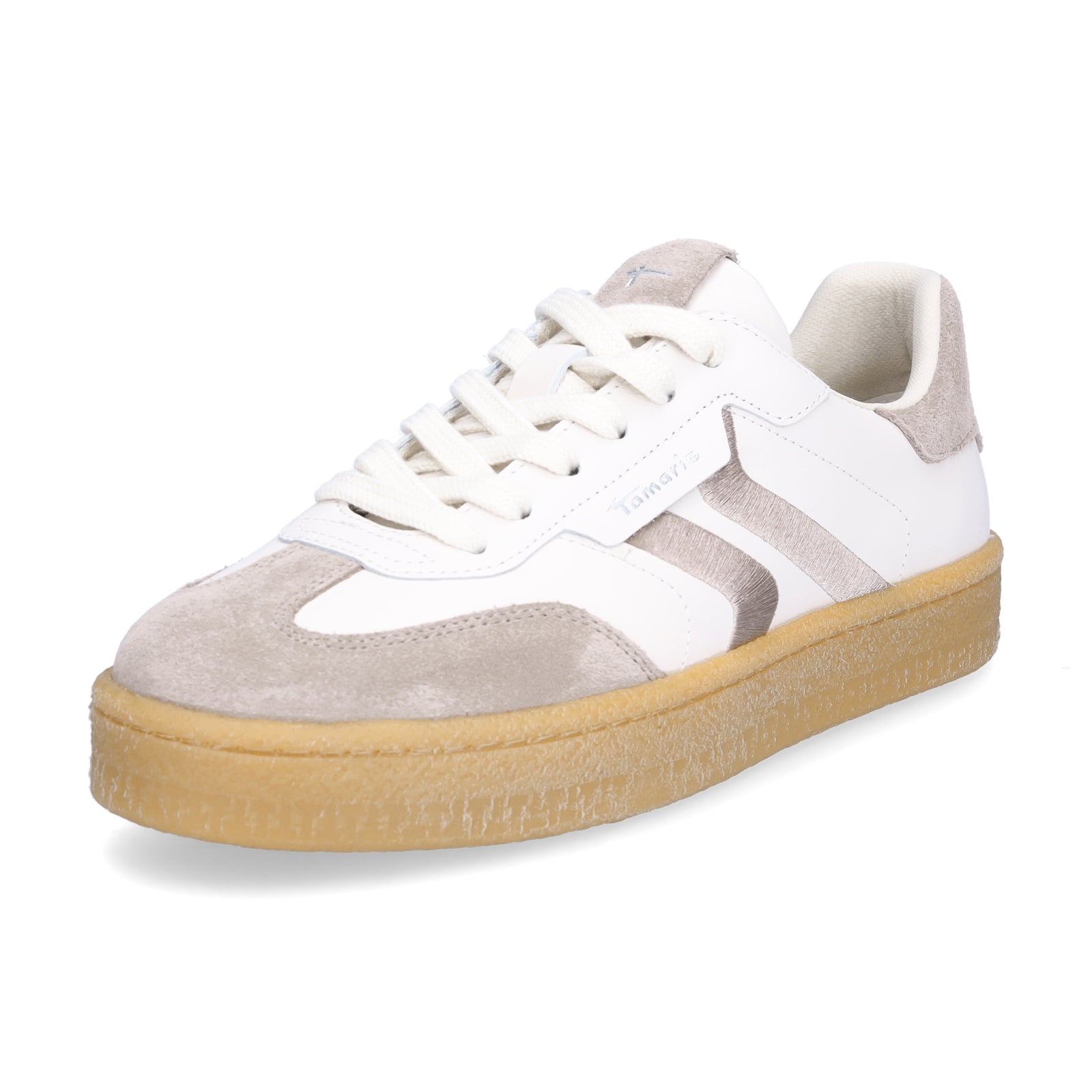 Tamaris Damen Sneaker weiß taupe