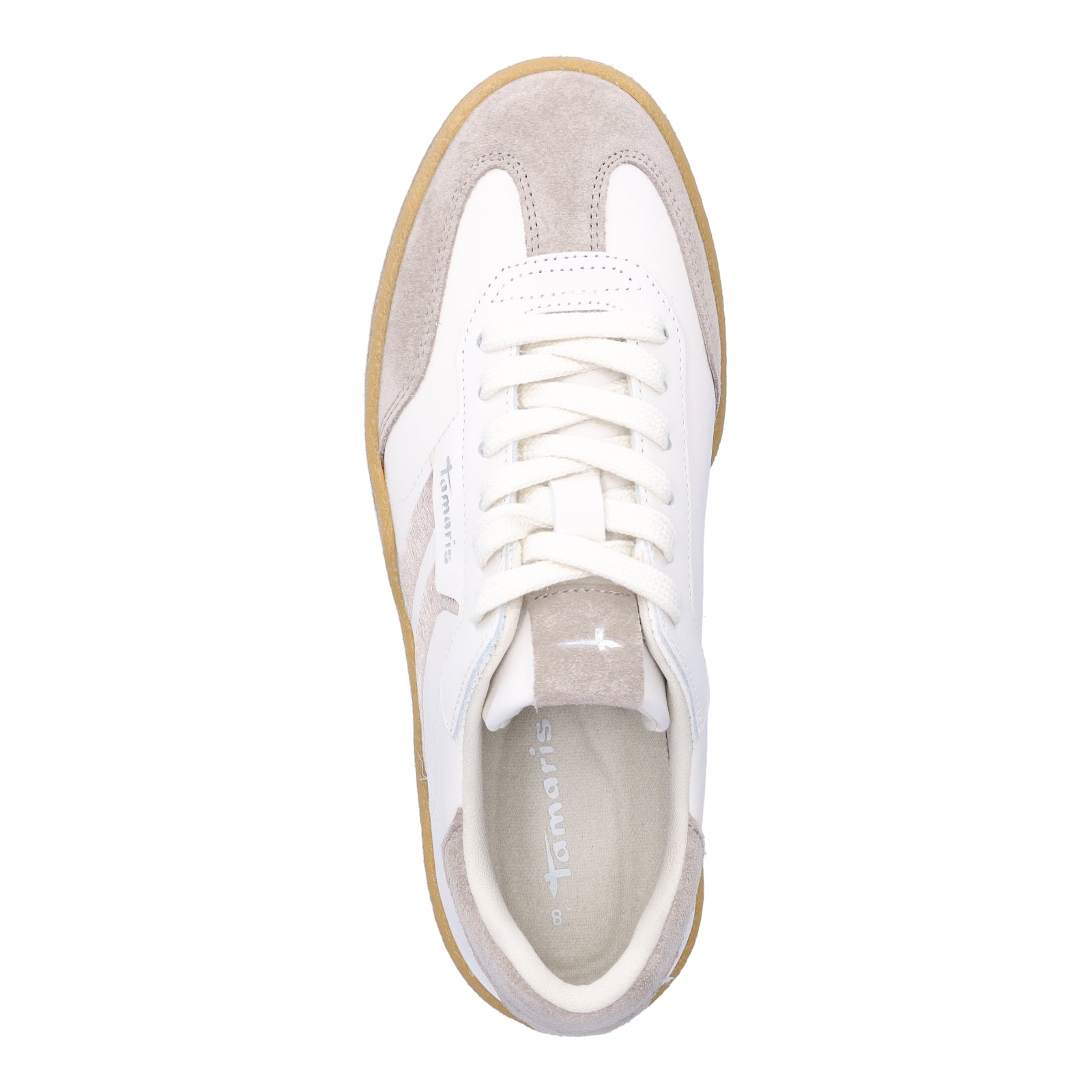 Tamaris women's sneakers white taupe
