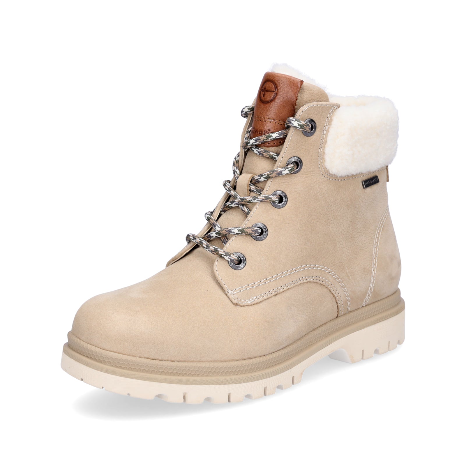Tamaris women's lace-up boot beige