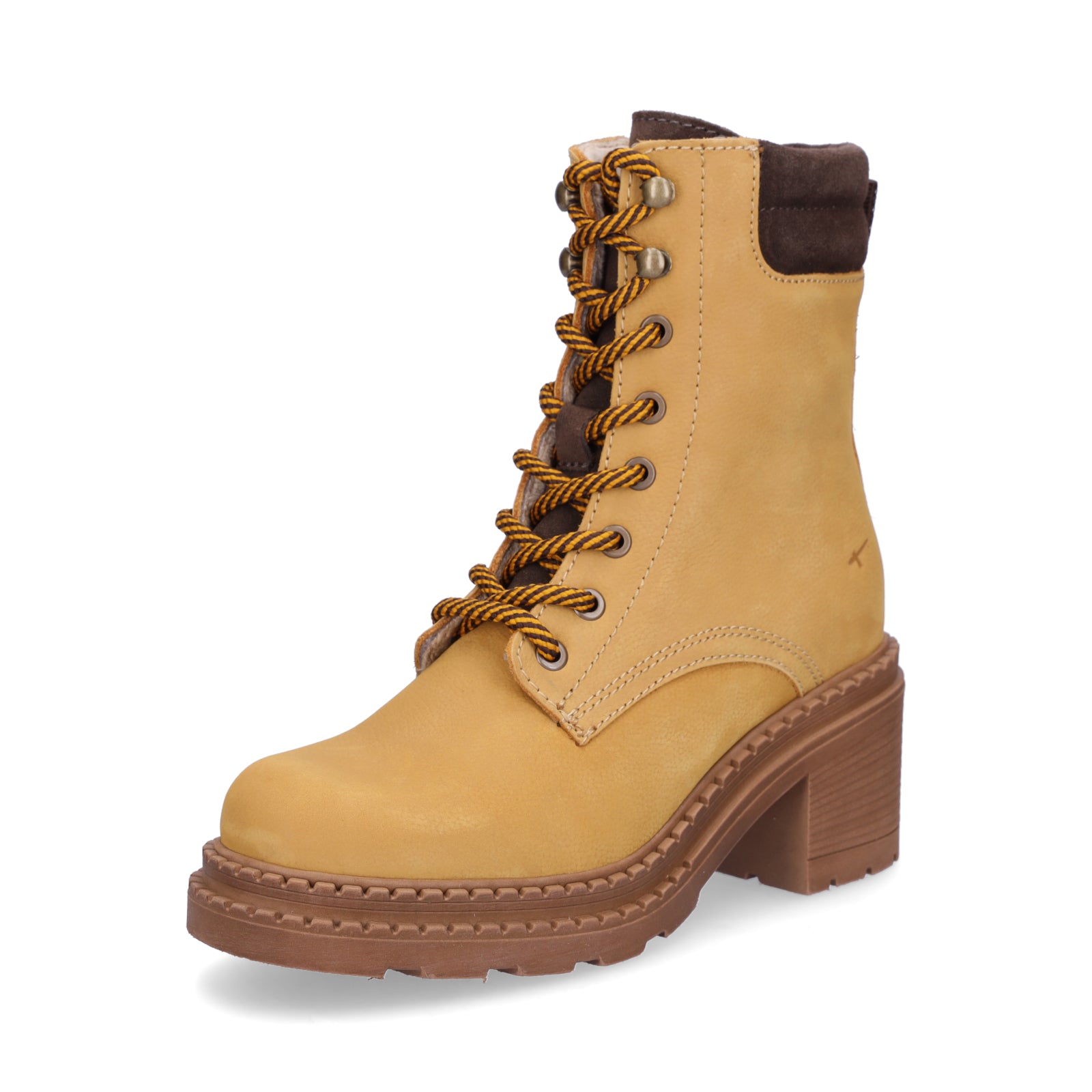 Tamaris Damen Schnürstiefelette ocker