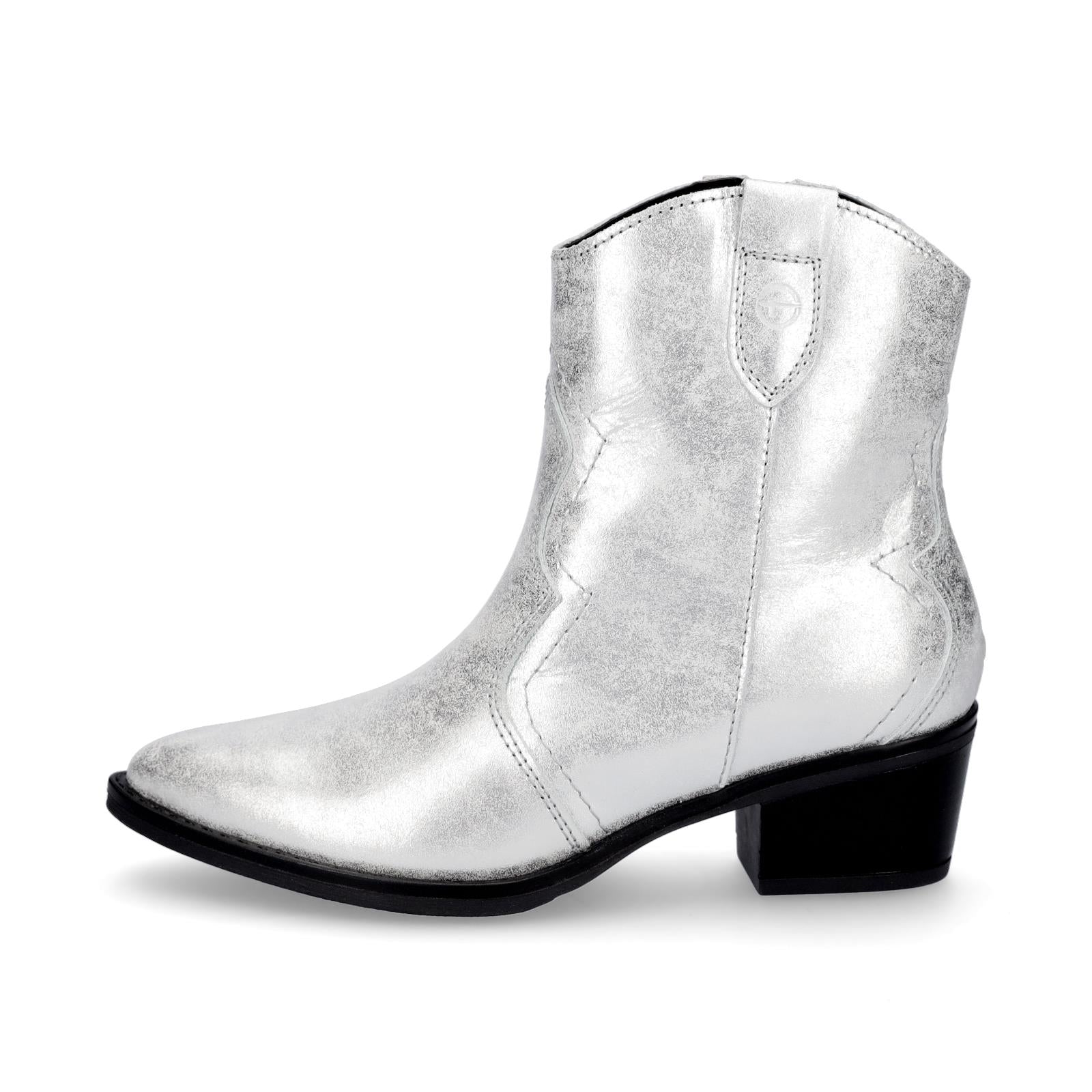 Tamaris Damen Leder Stiefelette silber