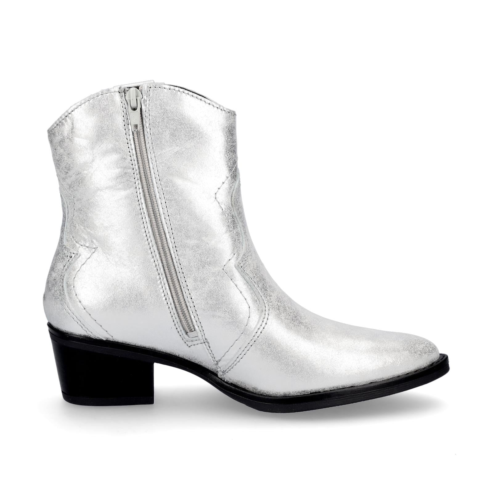 Tamaris Damen Leder Stiefelette silber