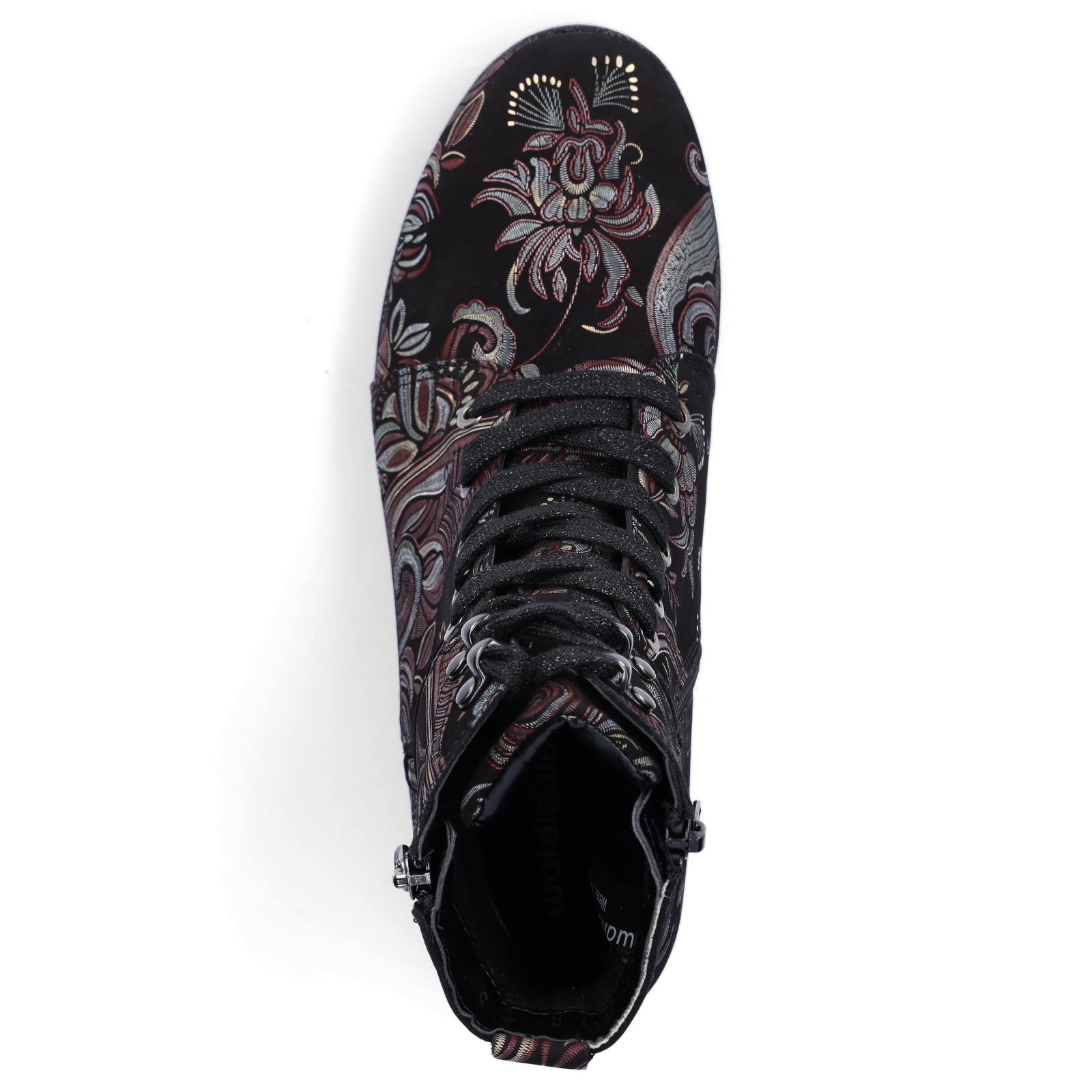 Waldläufer Damen Schnürstiefelette schwarz multi