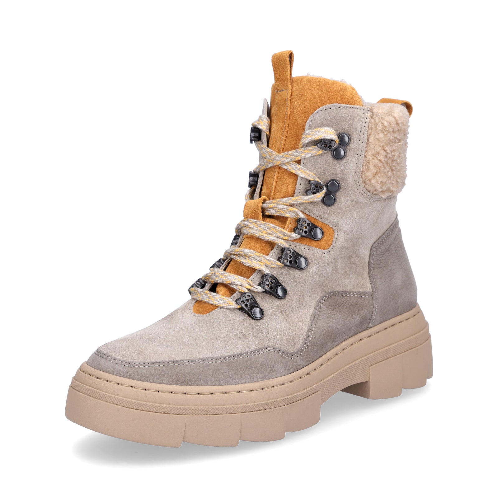 Waldläufer Damen Schnürboot Saiga beige orange