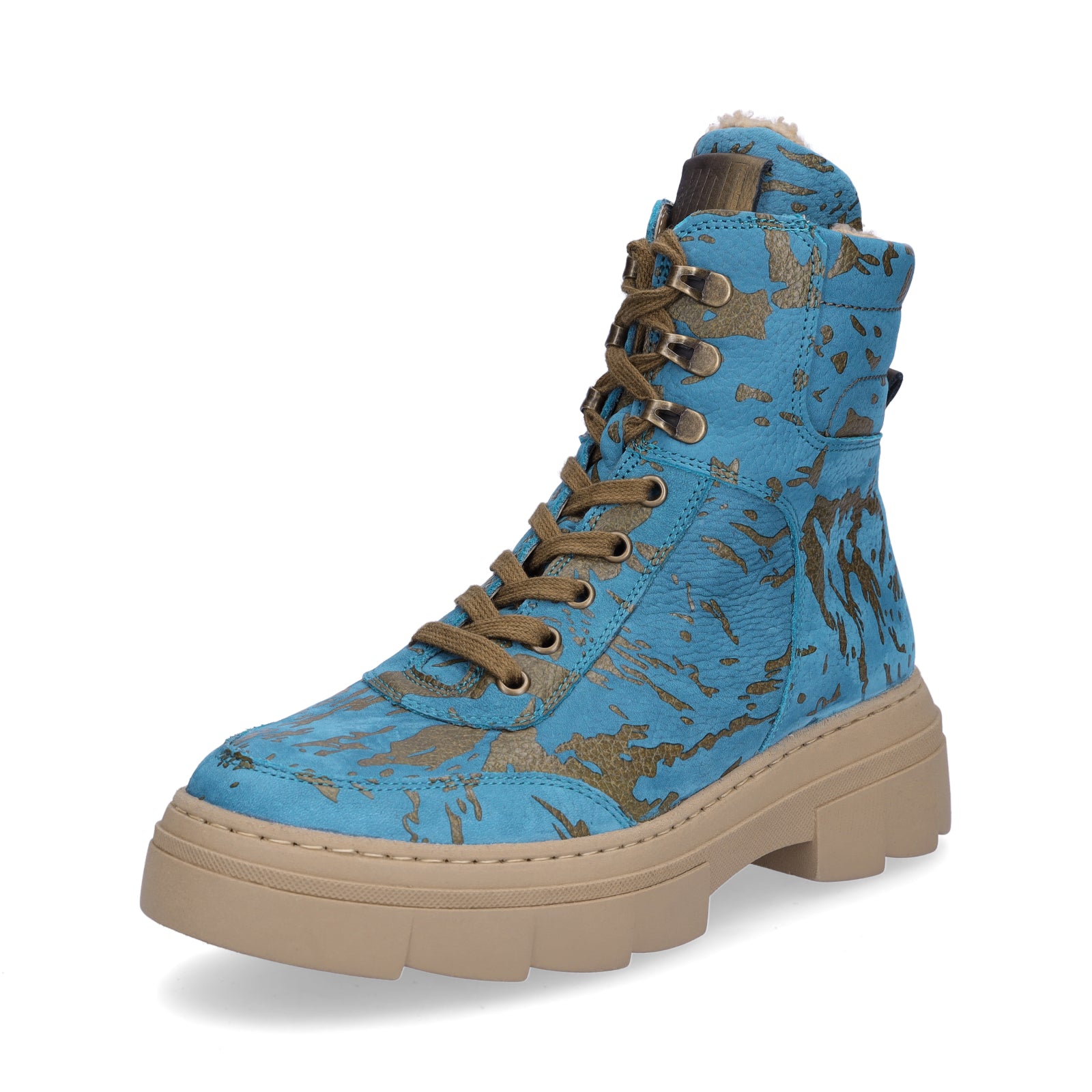 Waldläufer Damen Schnürboot Saiga türkis