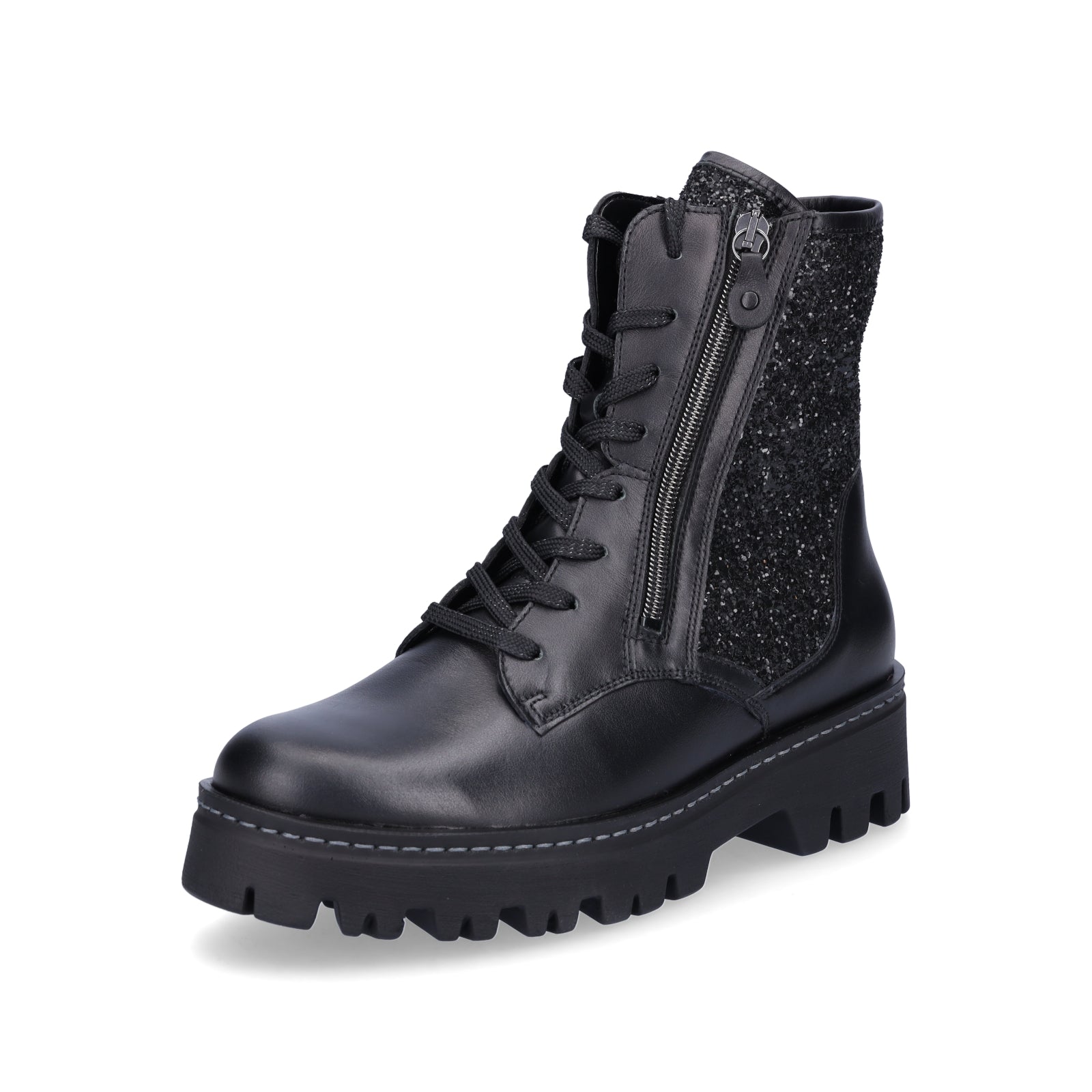Waldläufer Damen Schnürboot London schwarz