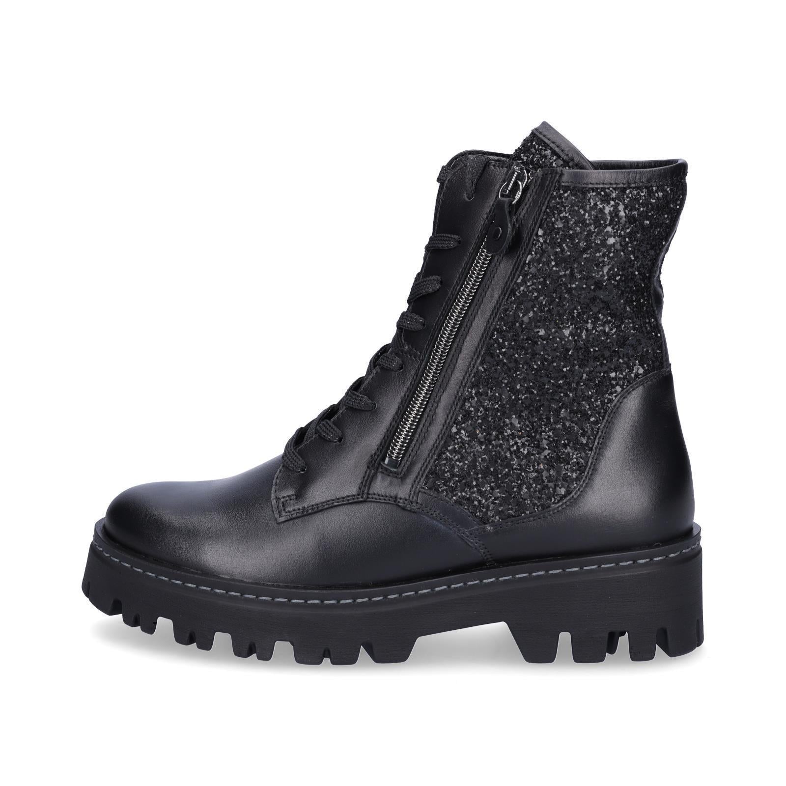 Waldläufer Damen Schnürboot London schwarz